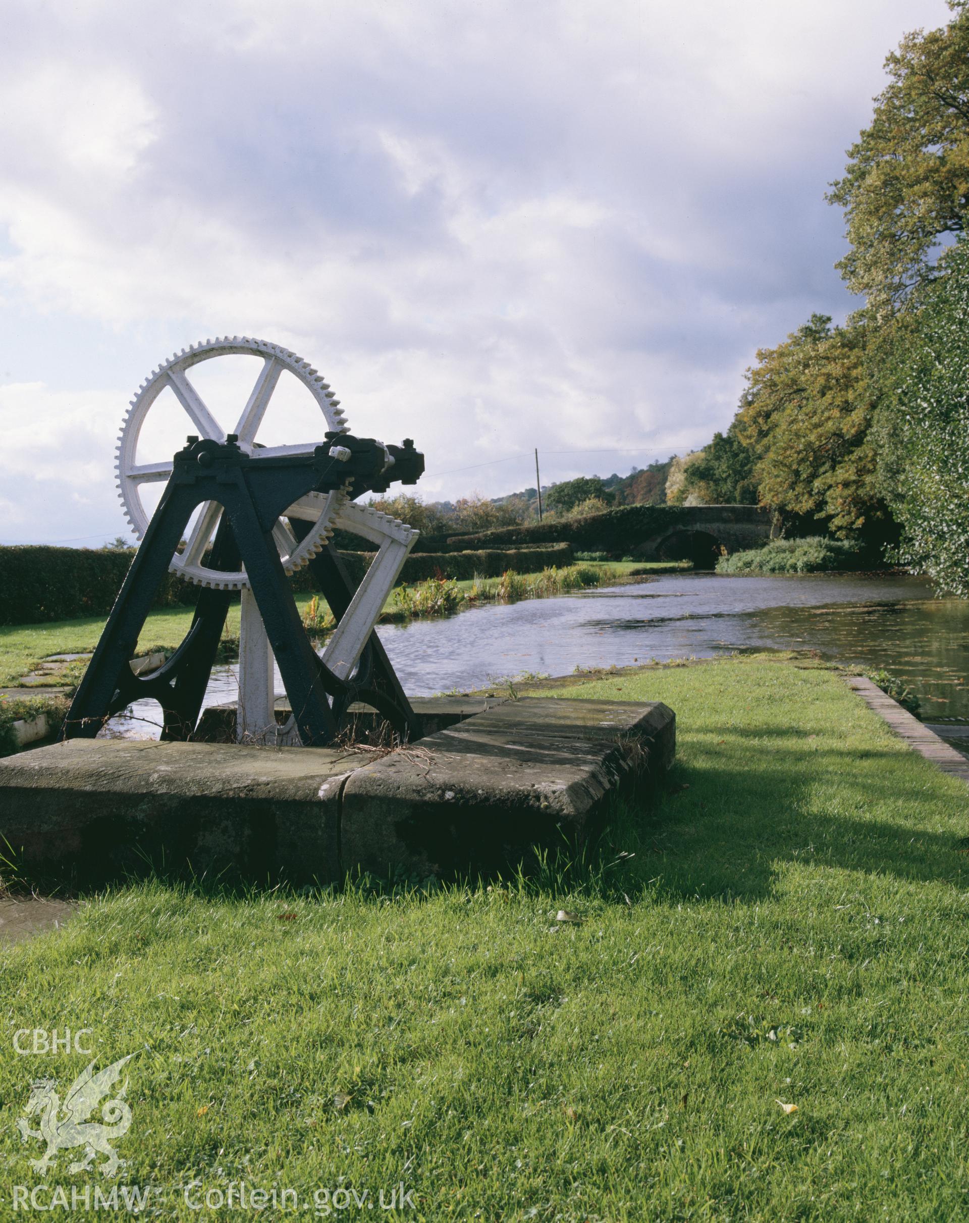 Colour transparency of Carreghofa Locks on Montgomeryshire Canal, taken by RCAHMW 1981