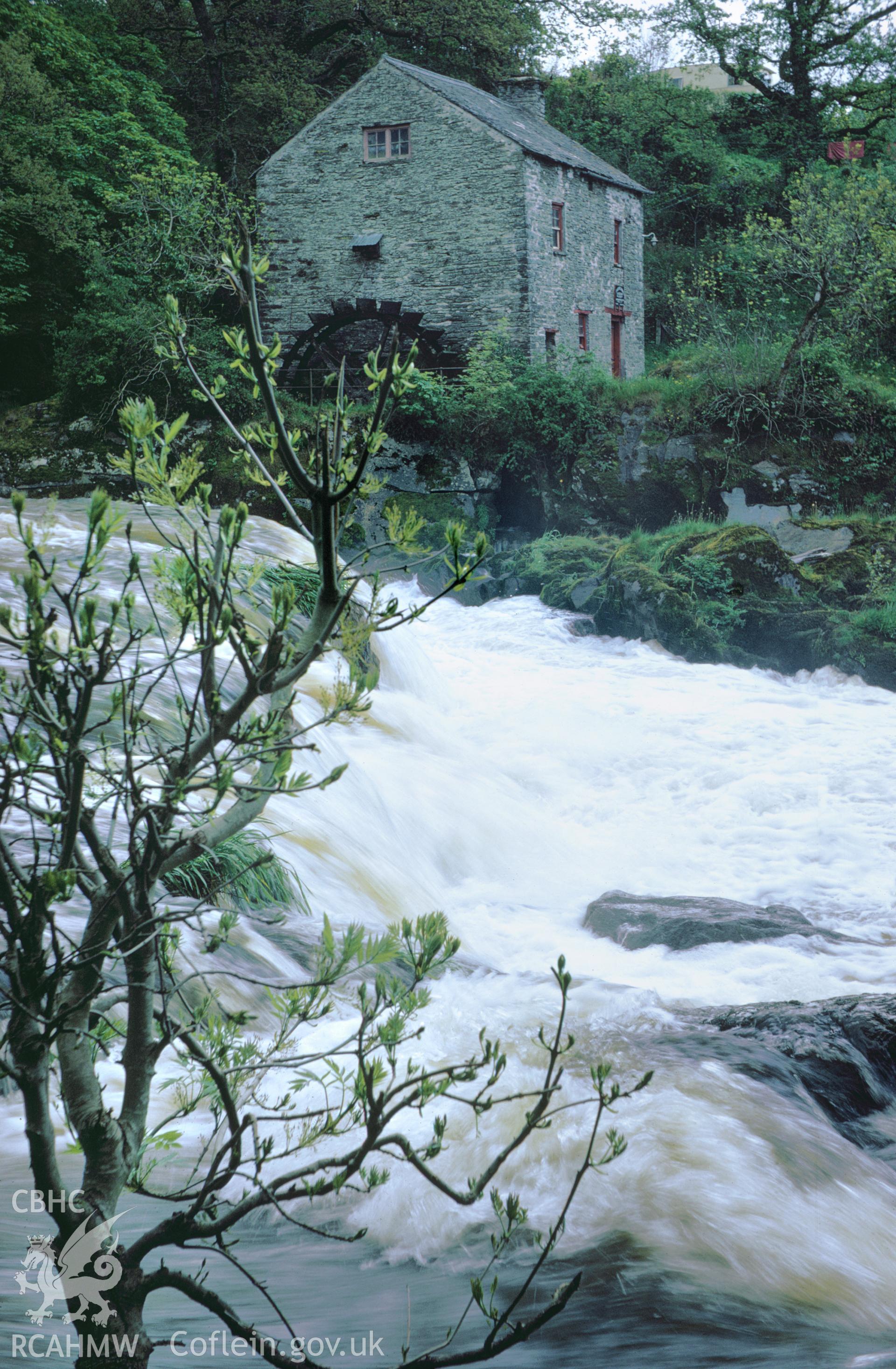 Colour 35mm slide of Cenarth Mill, Carmarthenshire, by Dylan Roberts.
