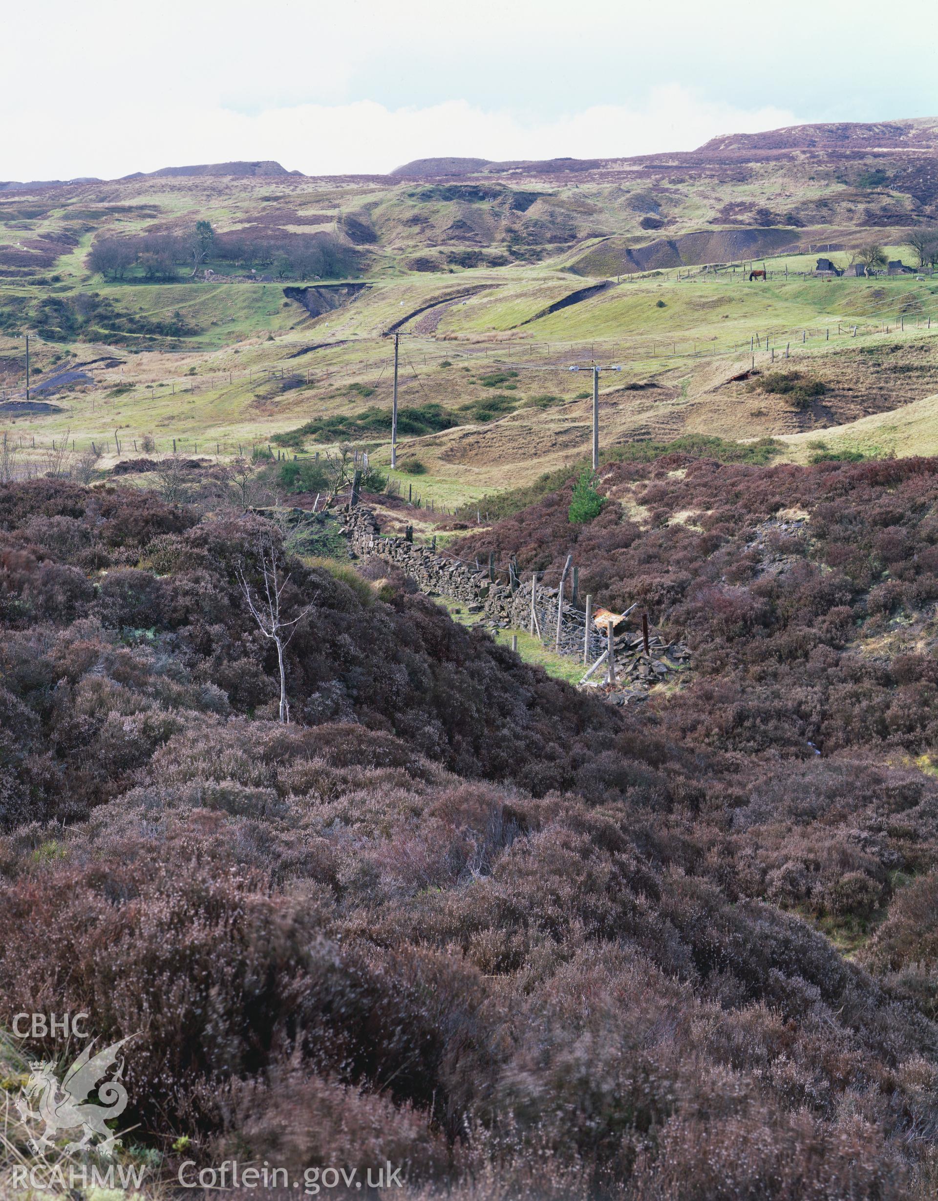 RCAHMW colour transparency showing view of coal and iron ore workings to the west of Abergavenny Road, Blaenavon taken by I.N. Wright, 1999