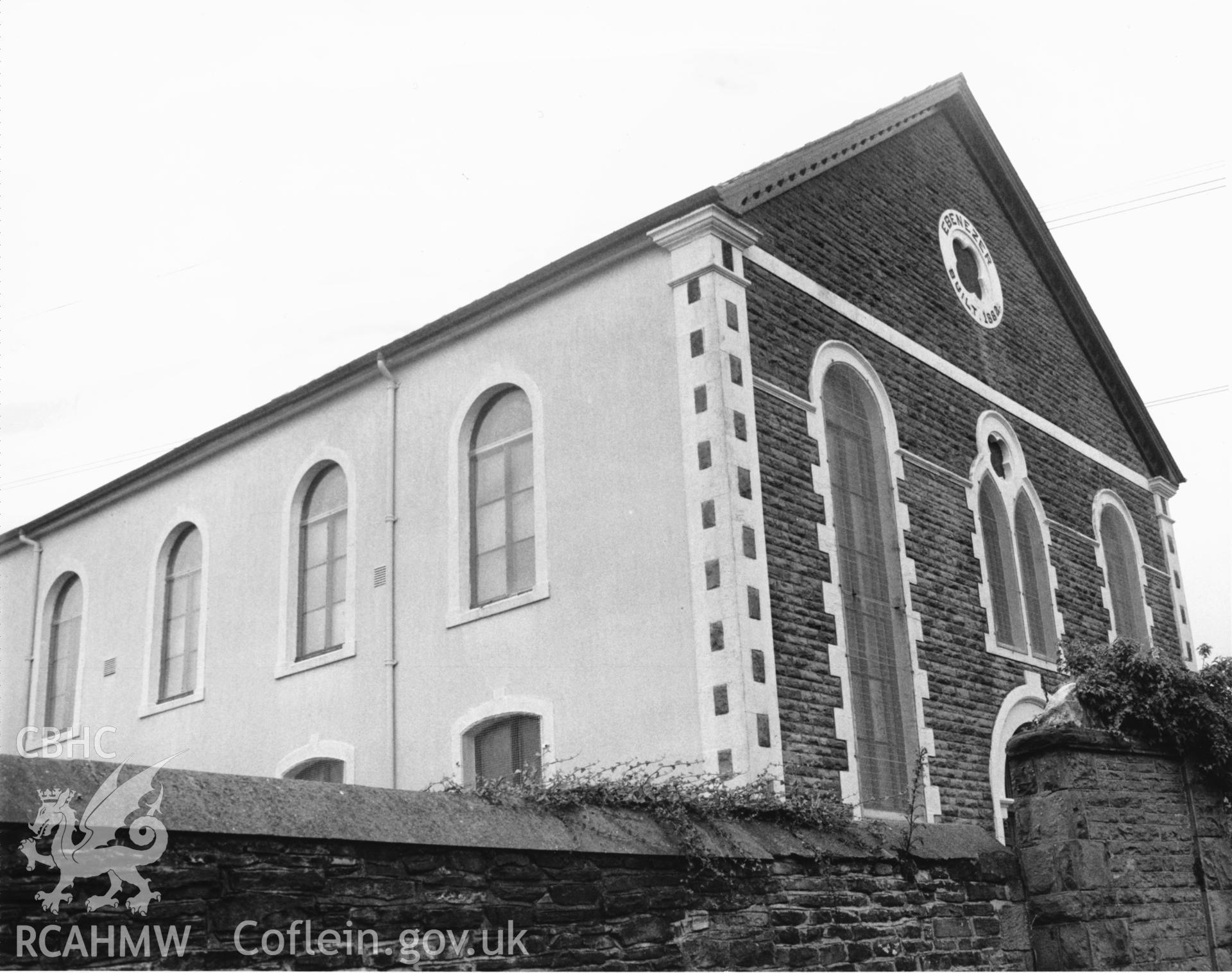 Exterior view of Ebenezer Chapel, Llansamlet. Original held by West Glamorgan Archive Service.