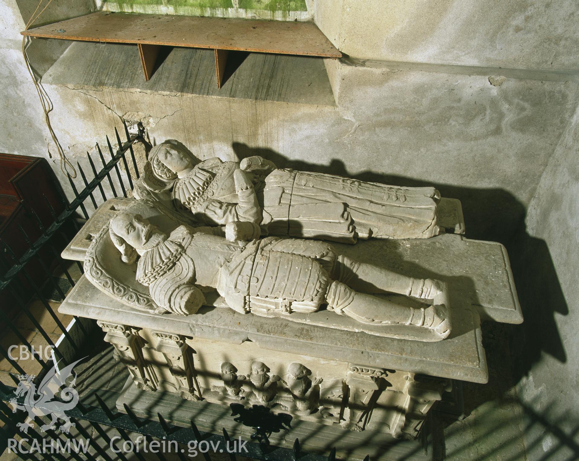 RCAHMW colour transparency showing the tomb of St John Carew in Carew Church, taken by I.N. Wright, 2003.