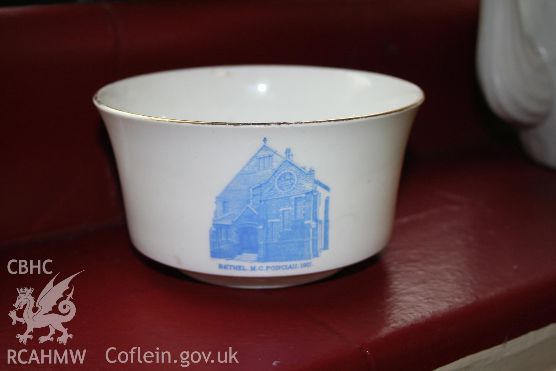 Bethel Chapel, detail of chapel china.