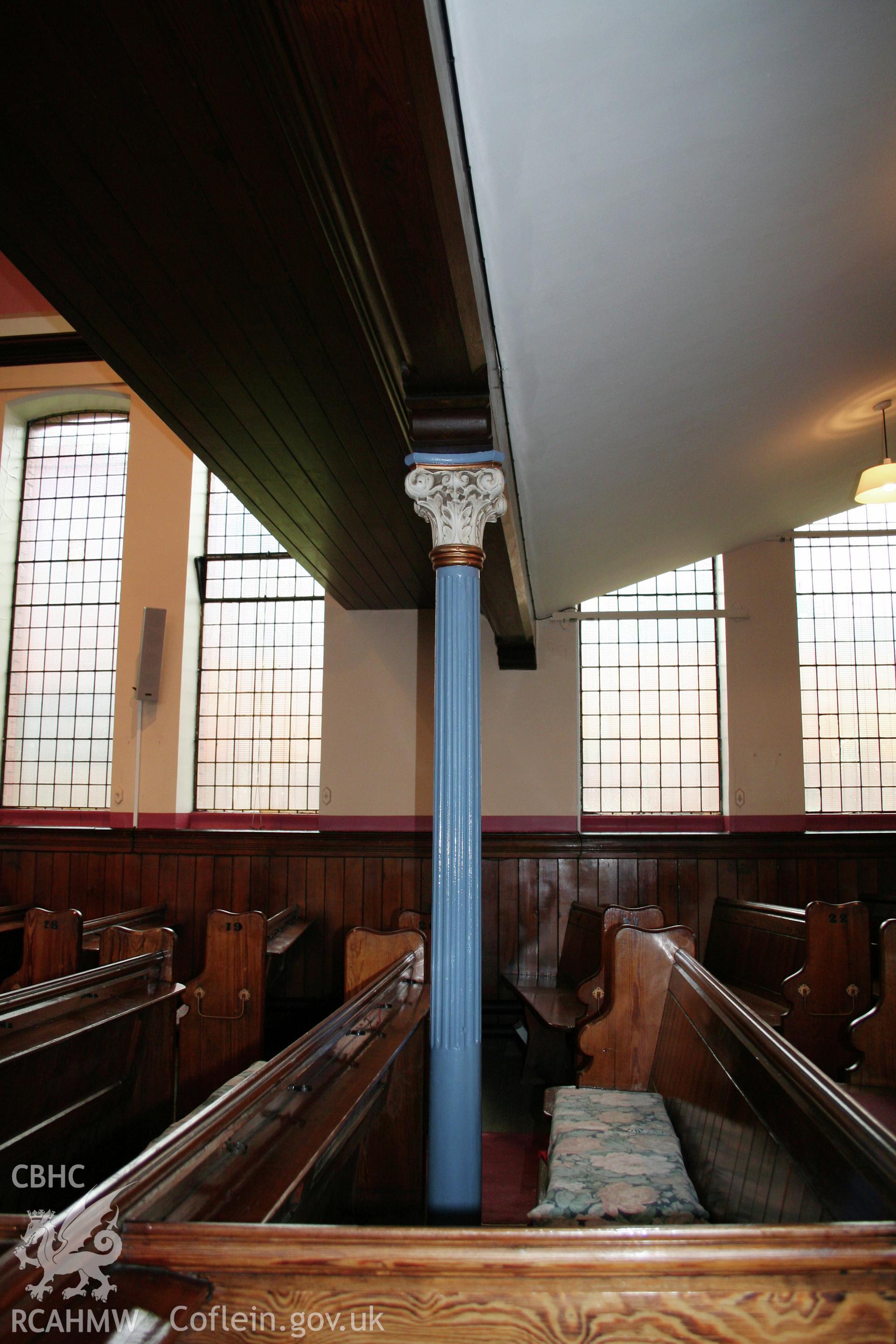Bethel Chapel interior, detail of gallery column.