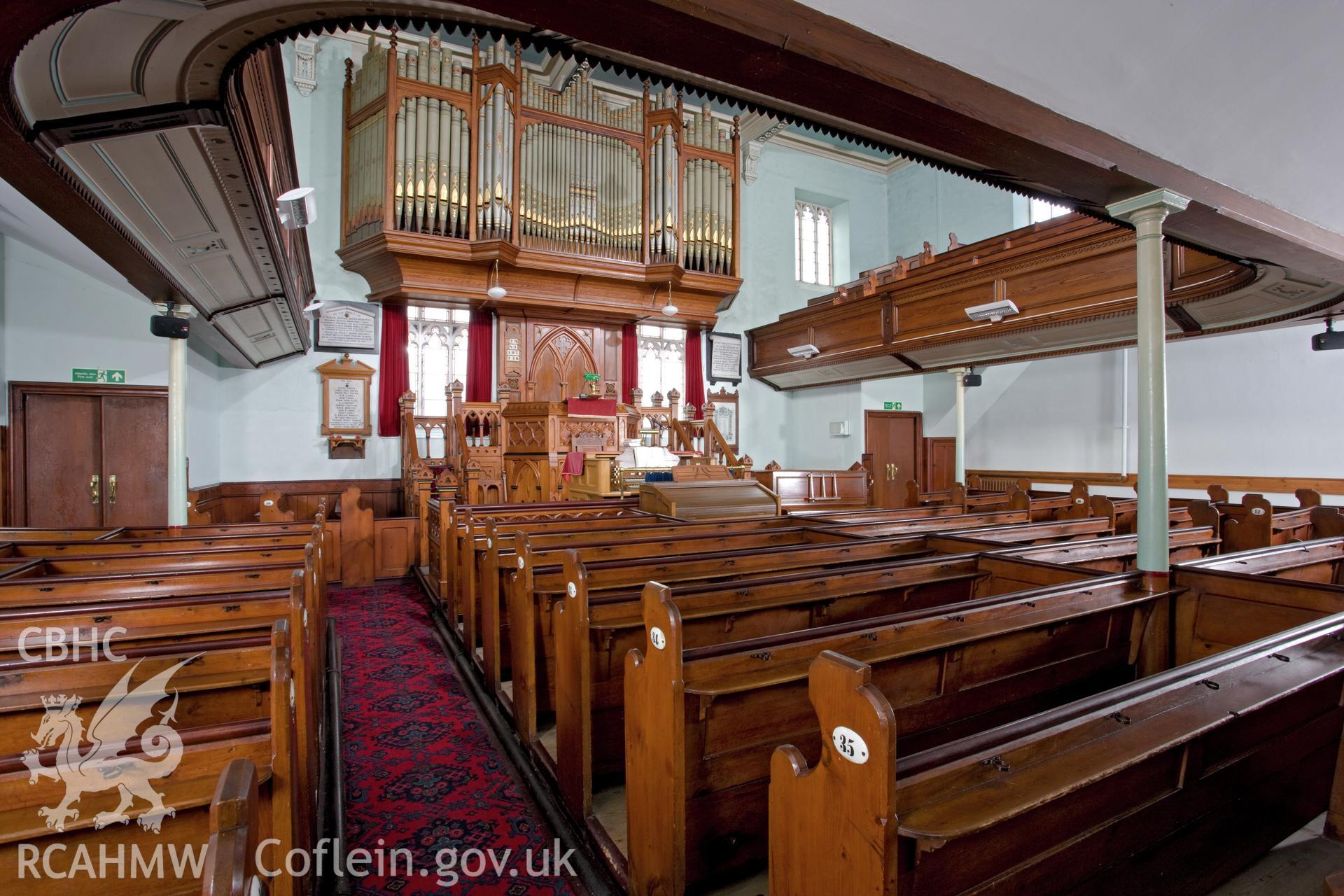 Interior looking northwest from below the gallery.