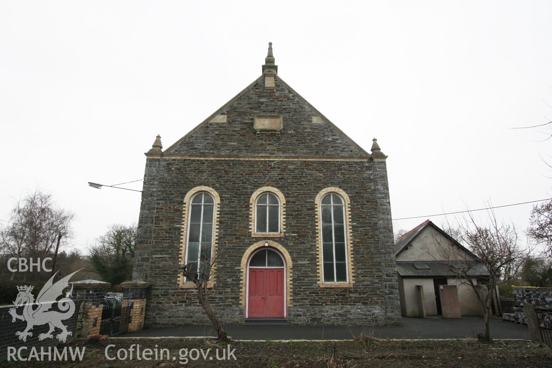 Gosen Calvinistic Methodist Chapel, Rhydyfelin, facade viewed from the east.