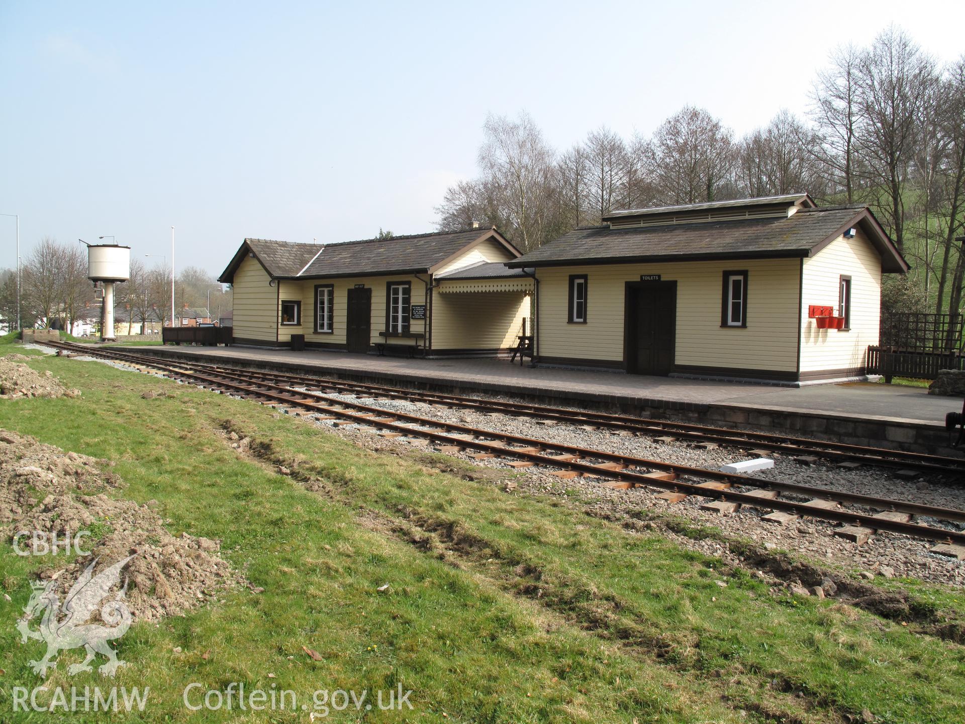 View of Raven Square Station, Welshpool, from the northwest, taken by Brian Malaws on 03 April 2010.