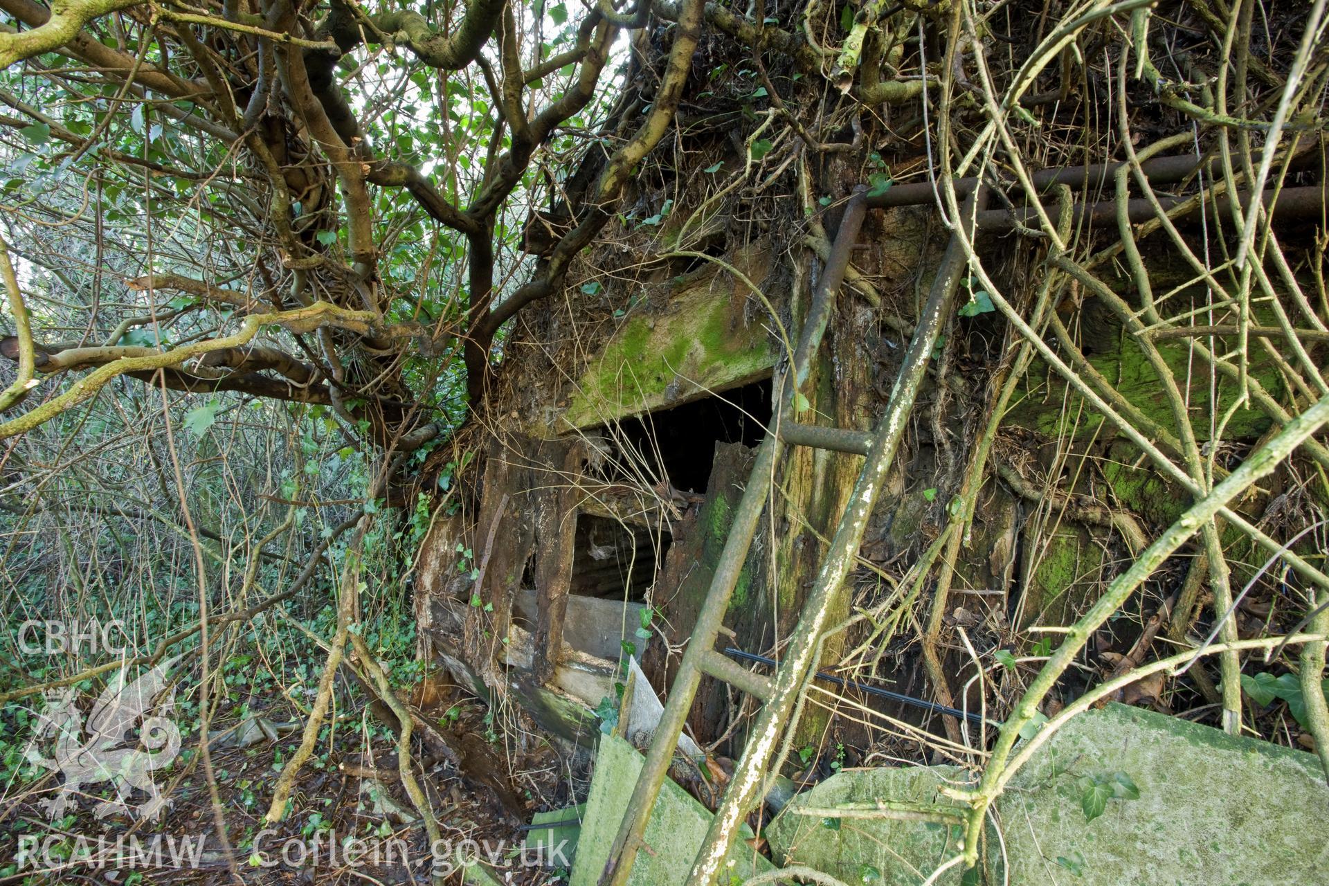Outbuilding, exterior detail, north wall.