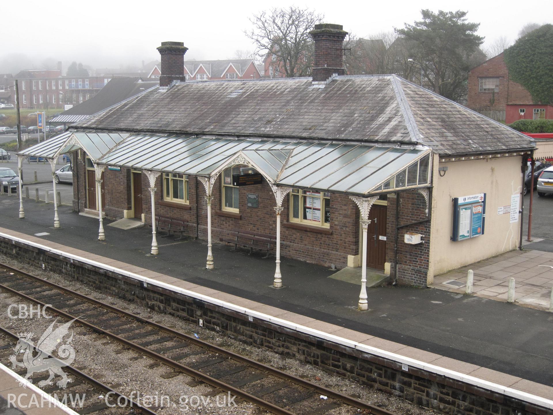 Down side building and canopy, Llandrindod Wells Railway Station, from the west.