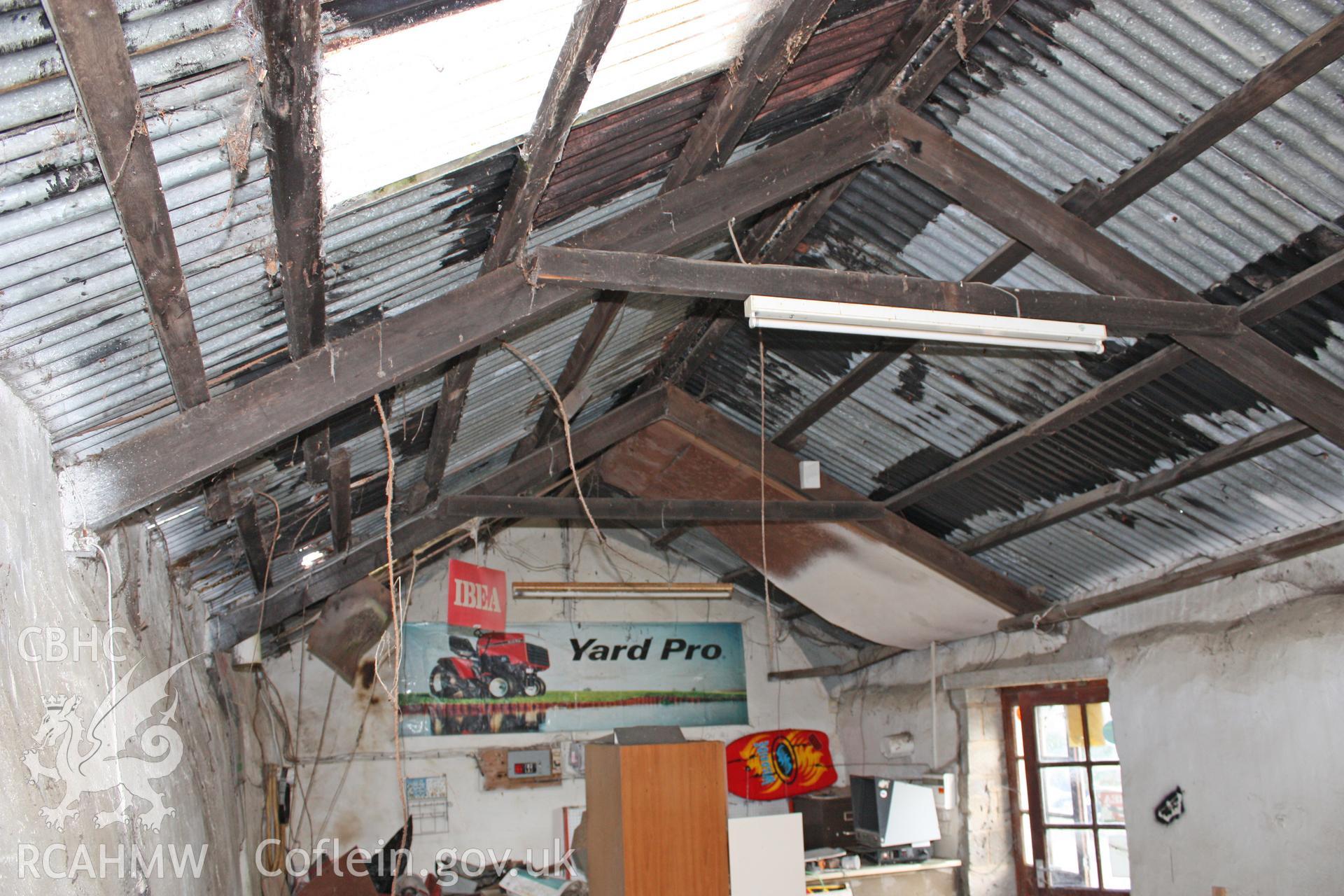 Interior, smithy, looking to north-east gable-end.