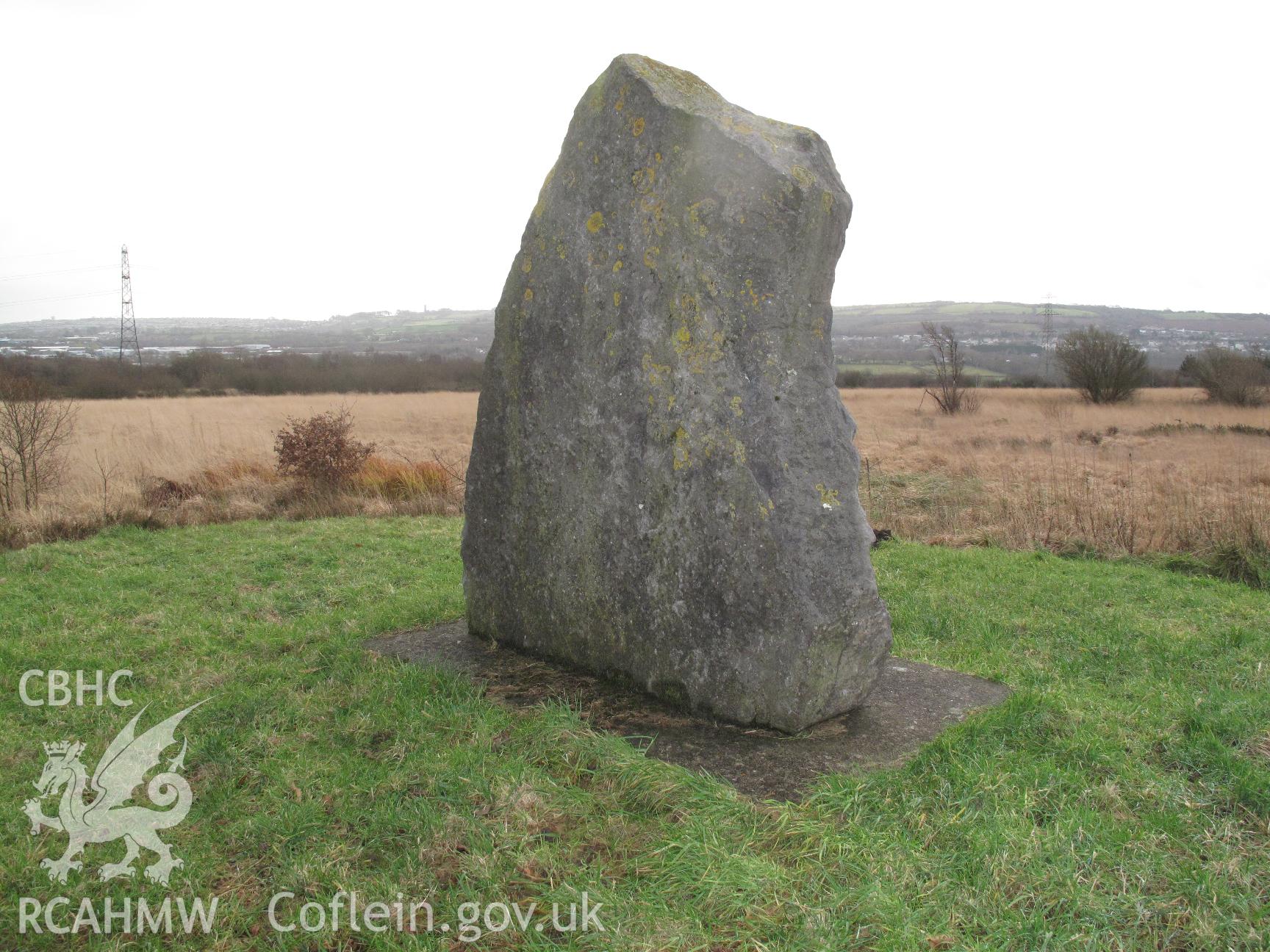 Battle of Gower Monument stone from the northwest, taken by Brian Malaws on 21 Dcember 2011.