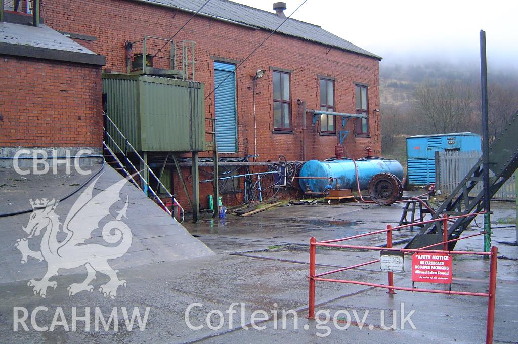 Tower Colliery fan drift, winder and compressor house from the northwest, taken by Brian Malaws on 14 January 2008.