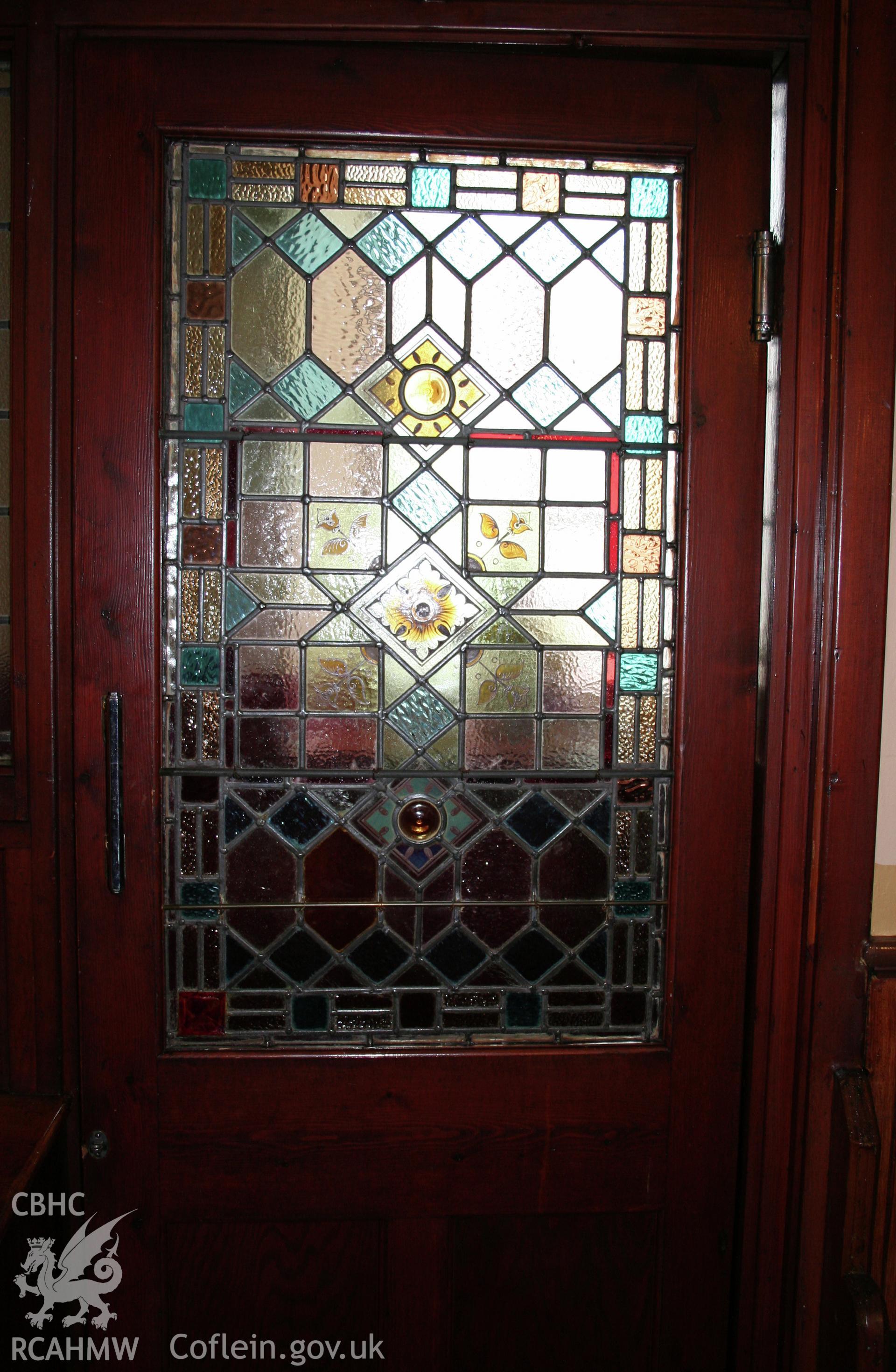 Internal, stained door glass