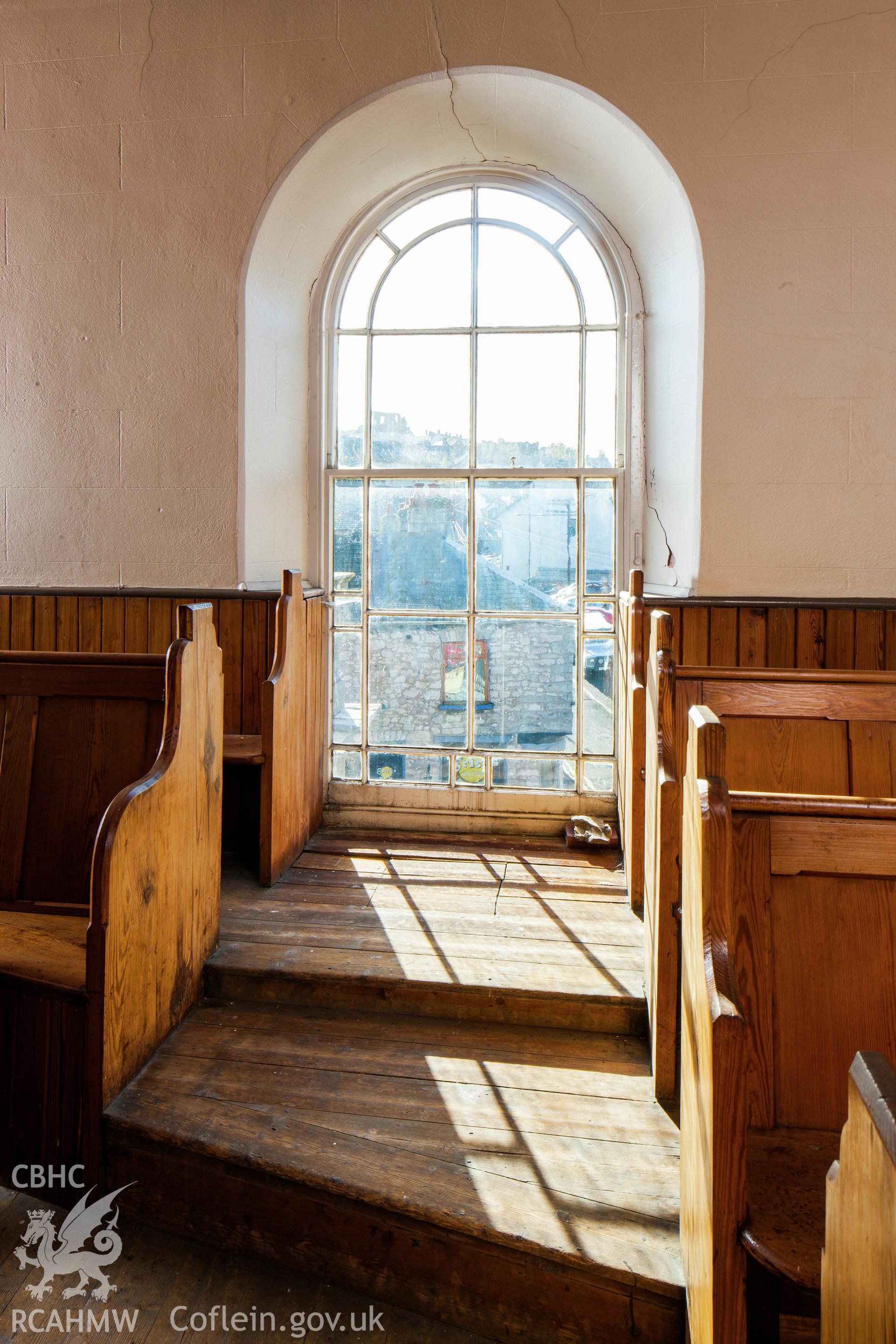 Interior view of first floor floor level window