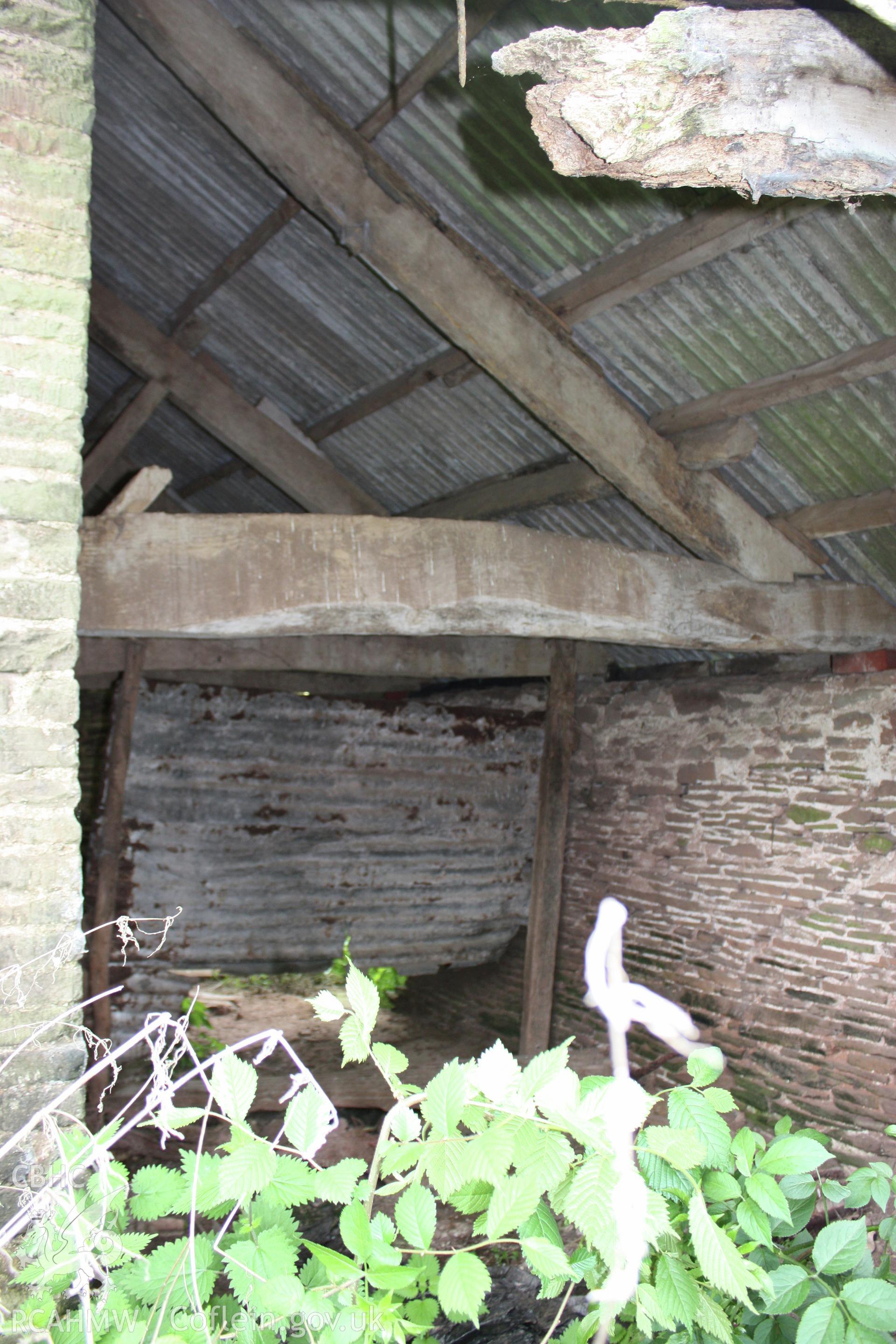 Barn range and cart-house showing the lower end lean-to for cattle.