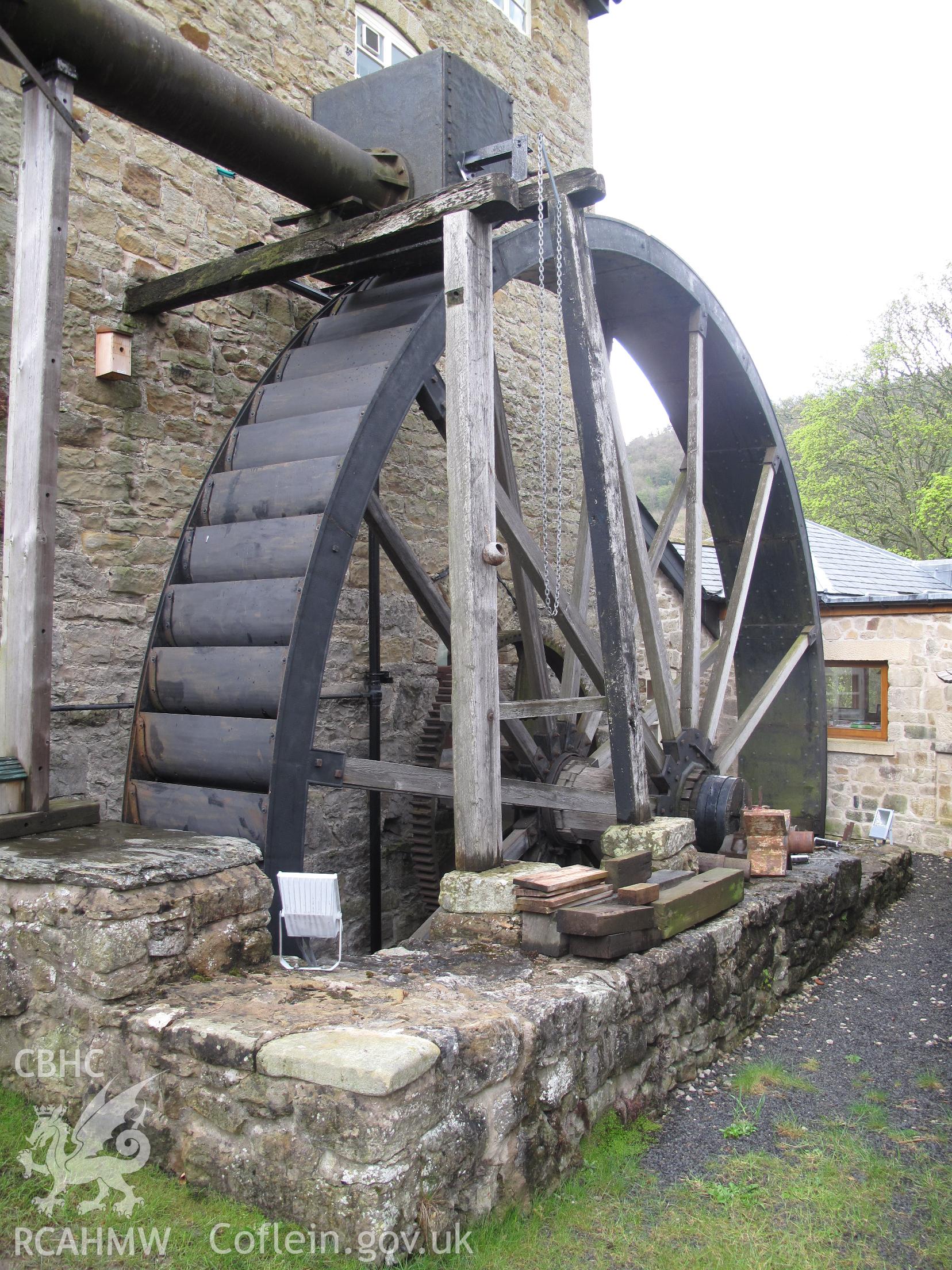 View of the waterwheel at Trevor Corn Mill.
