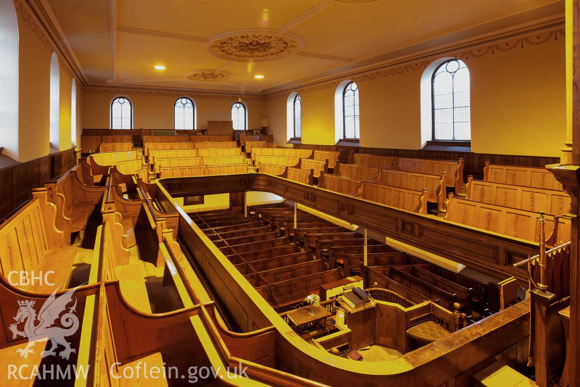 Interior from the east northeast, with internal lighting