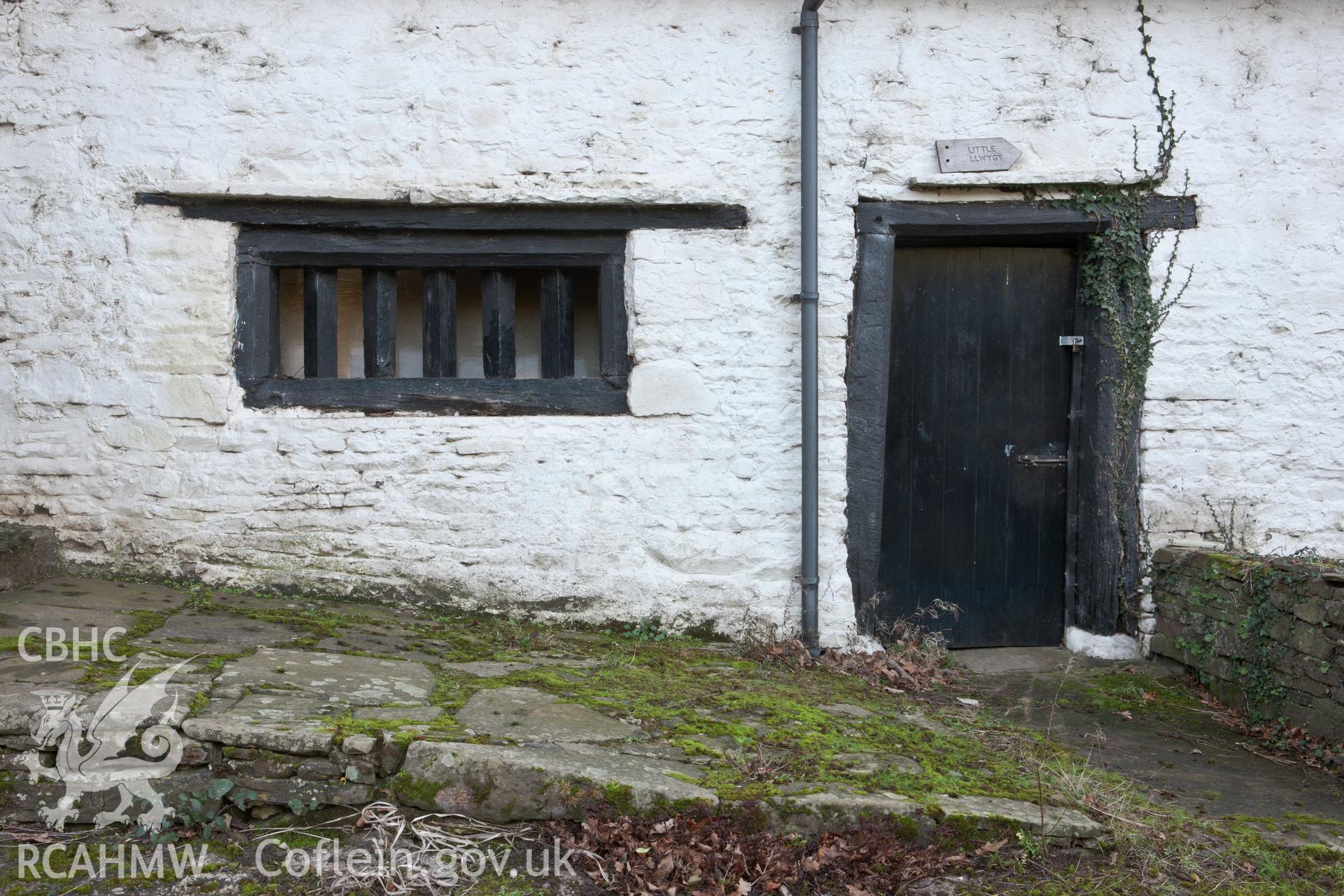 Window and door on northeast facade.  Little Llwygy, Iain Wright 12/01/2012.