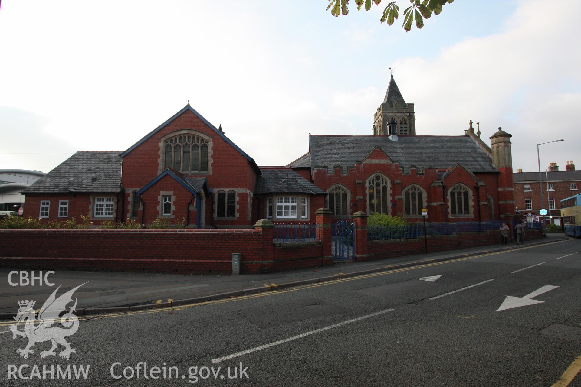 Exterior, south-east elevations of church & Sunday School