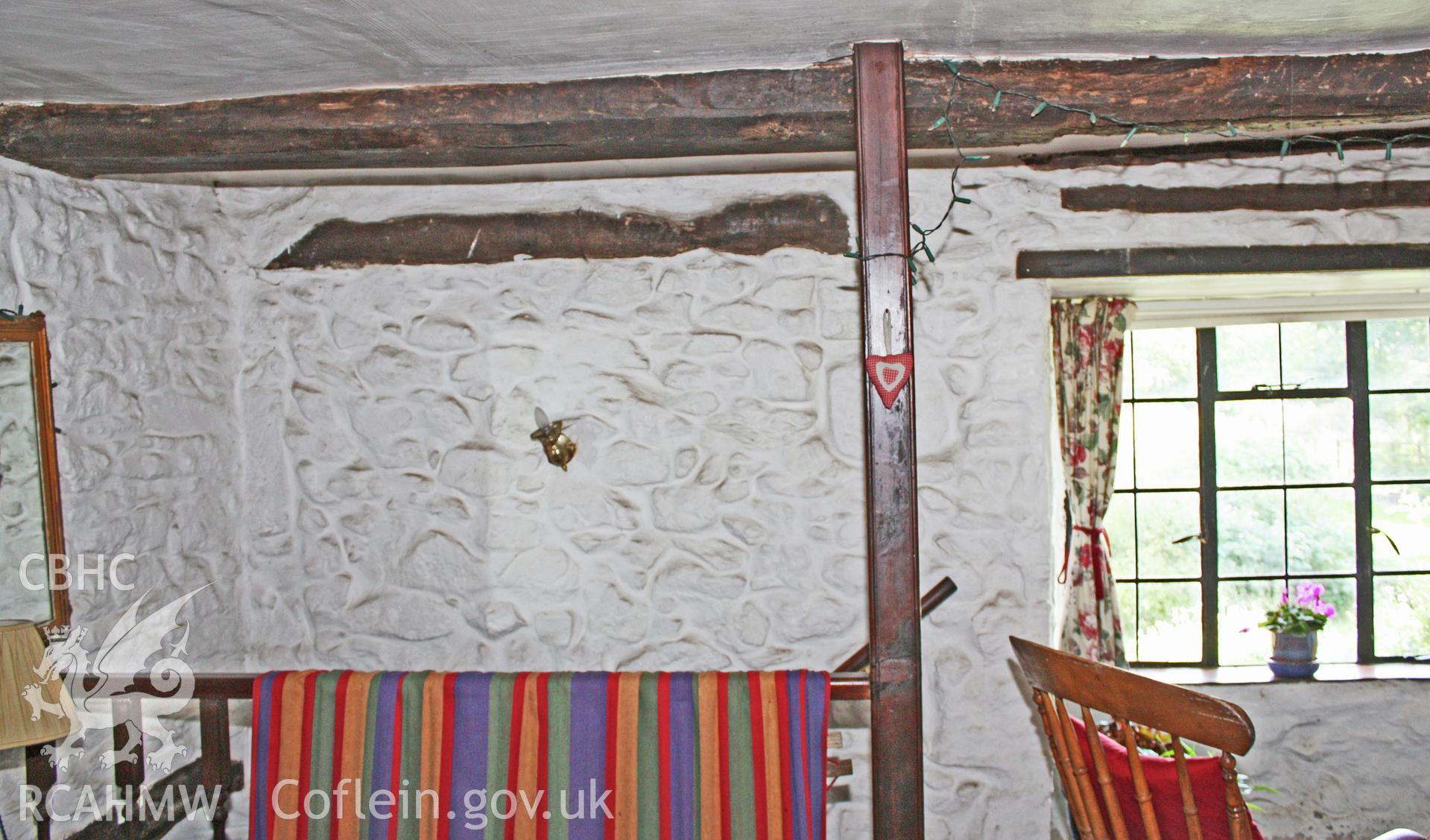 Glantywi House, interior view, south wall of hall showing lintel of blocked doorway