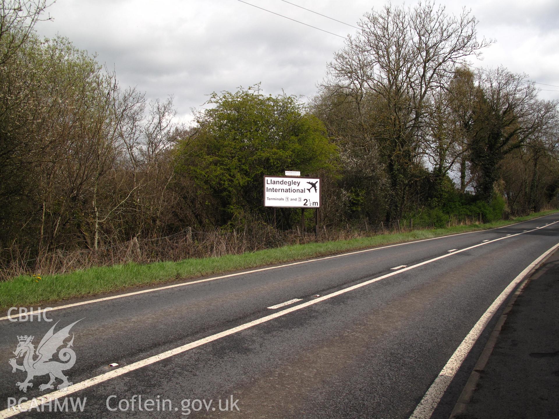 Llandegley International Airport Sign, Crossgates, from the west.