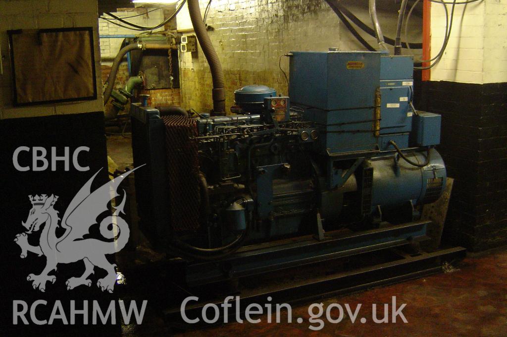 Tower Colliery winder: emergency generator set, taken by Brian Malaws on 14 January 2008.