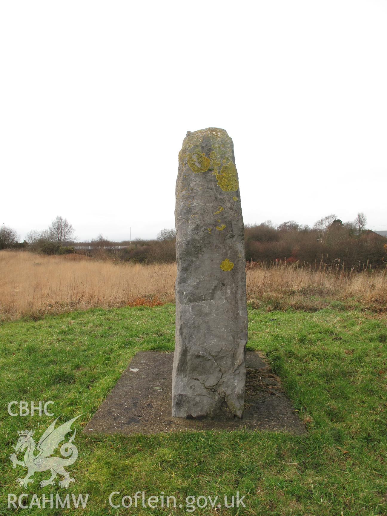 Battle of Gower Monument stone from the east, taken by Brian Malaws on 21 Dcember 2011.