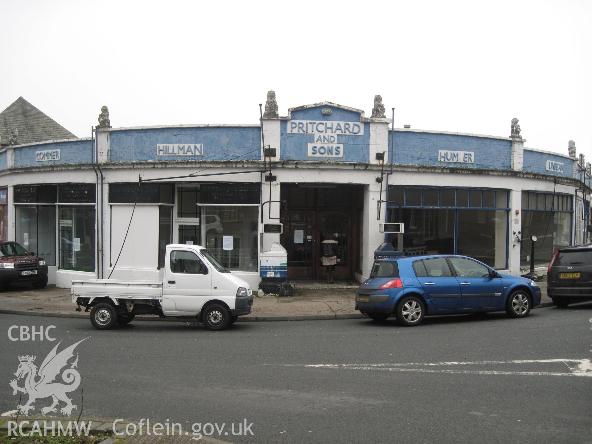 View of Pritchard's Garage, Llandrindod Wells, from the southeast.