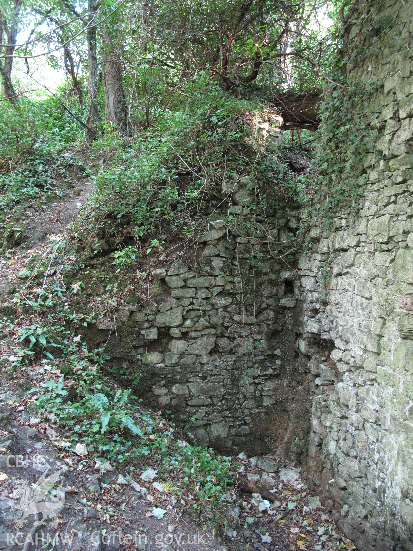Waterwheel pit, Blaen-y-cwm Corn Mill, taken by Brian Malaws on 20 October 2010.