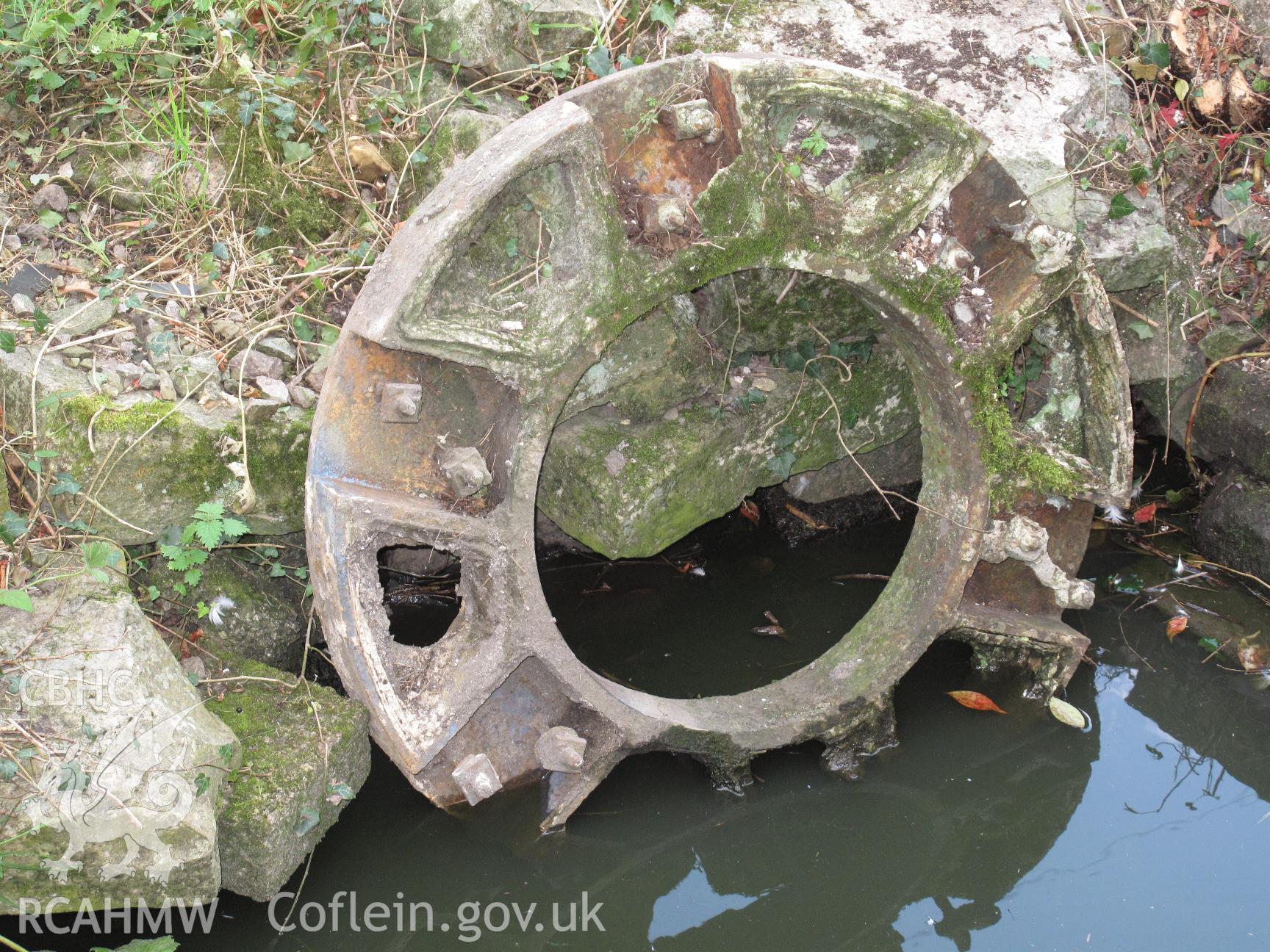 Hub of waterwheel at Llanvithyn Corn Mill.