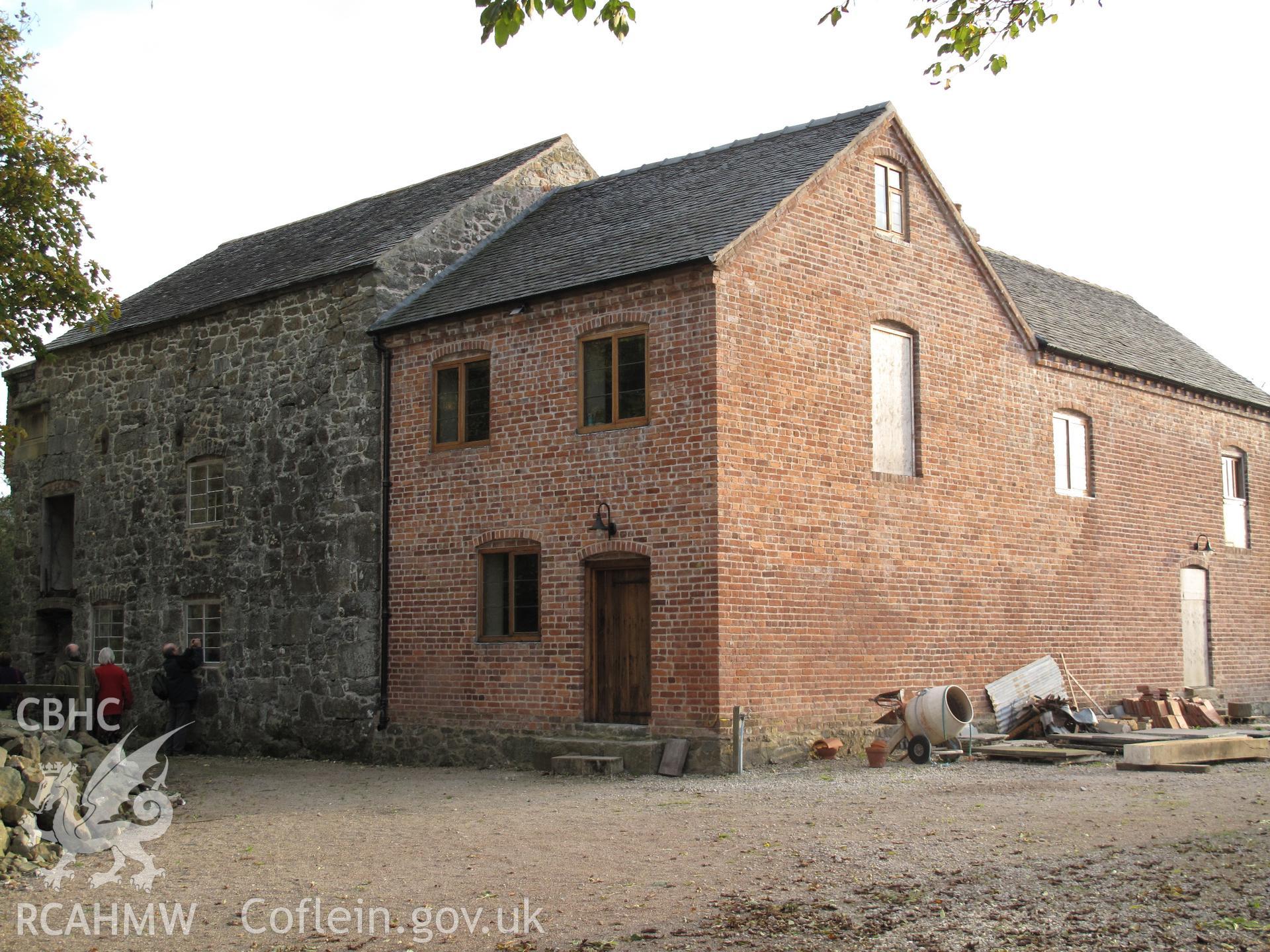 Pontysgawrhyd Mill and barn from the north, taken by Hilary Malaws on 17 October 2009.