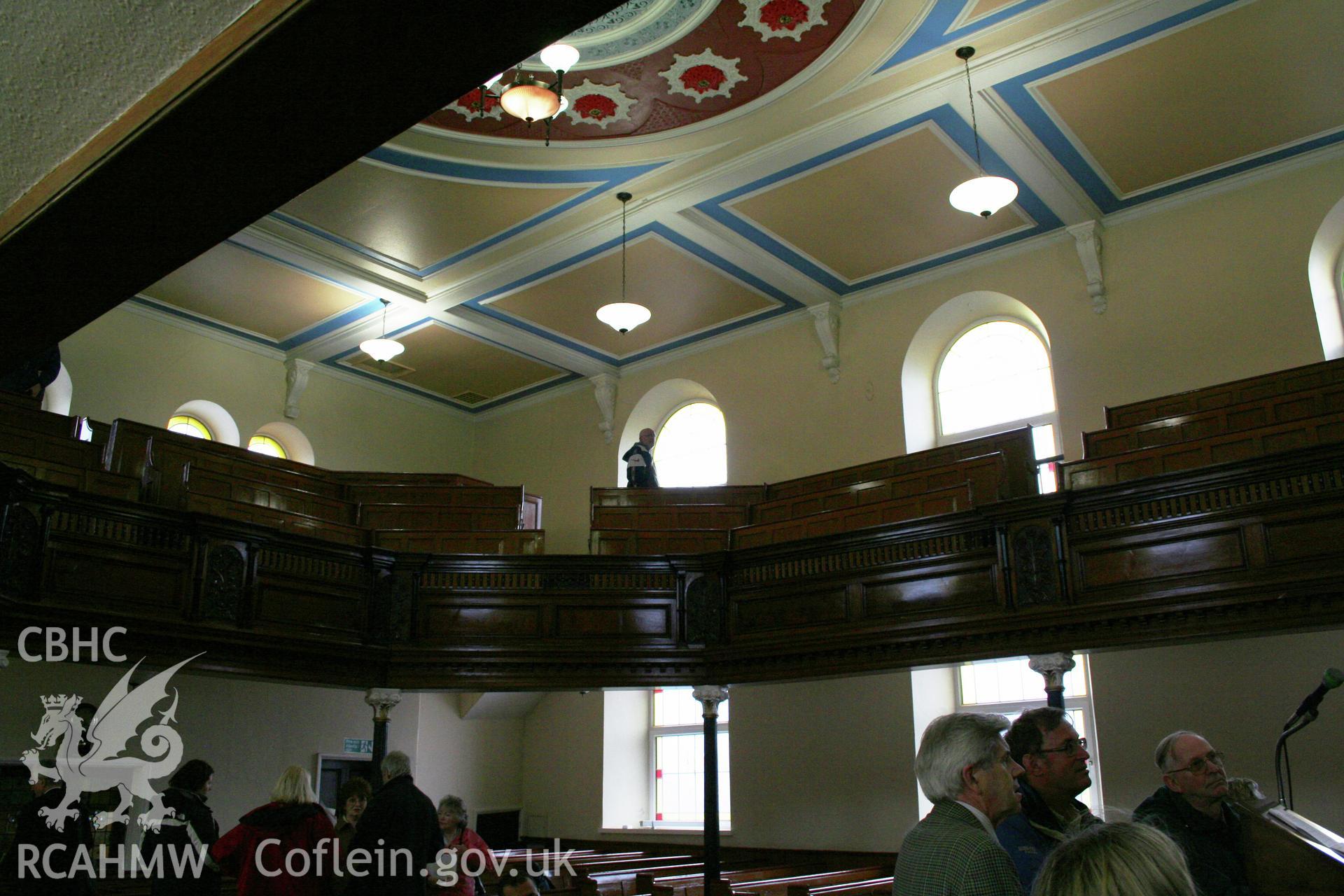 Internal, view of gallery and ceiling detail