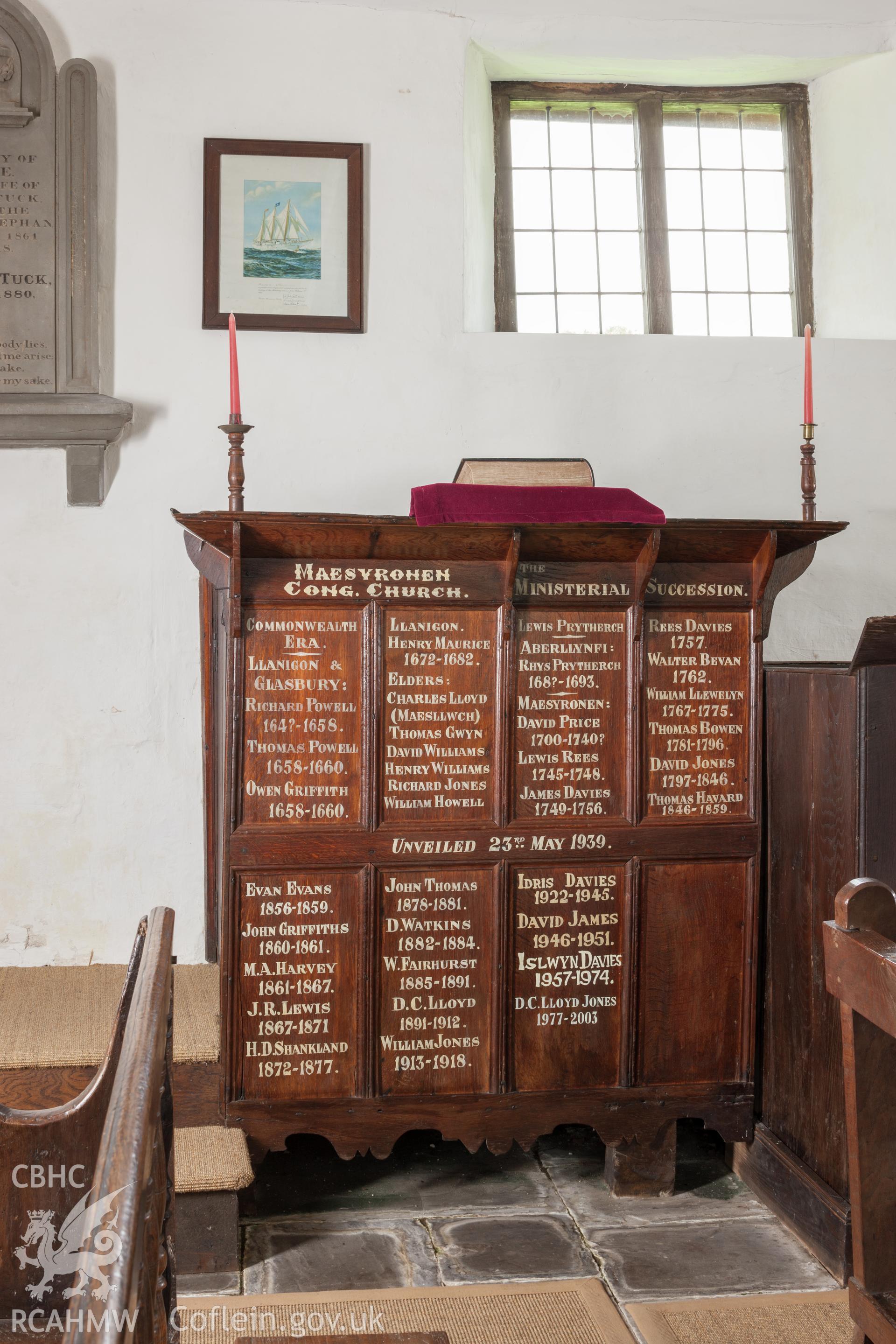 Detail of pulpit.