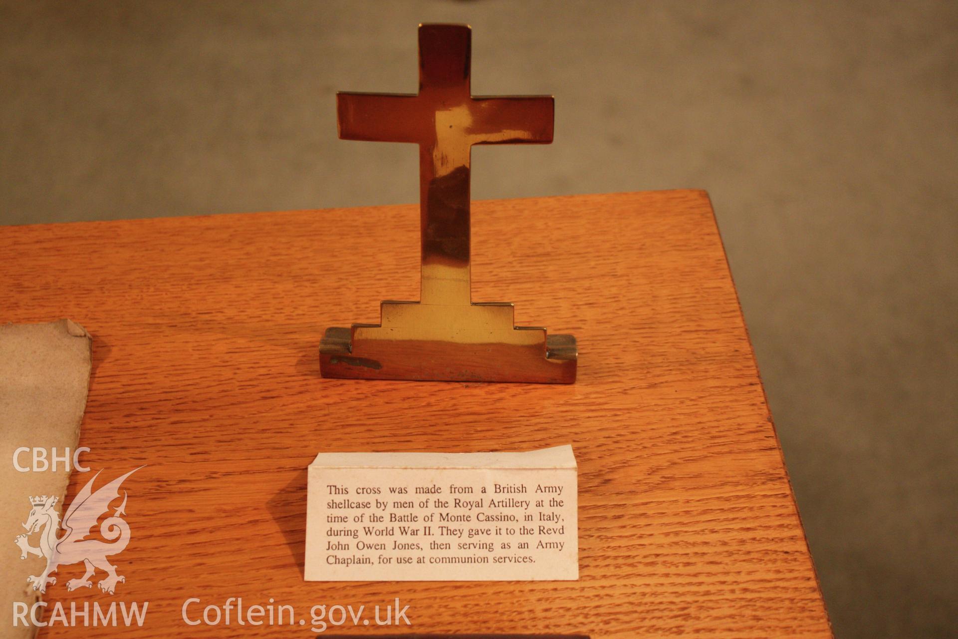 Other, brass cross made from a British Army shellcase, WWII