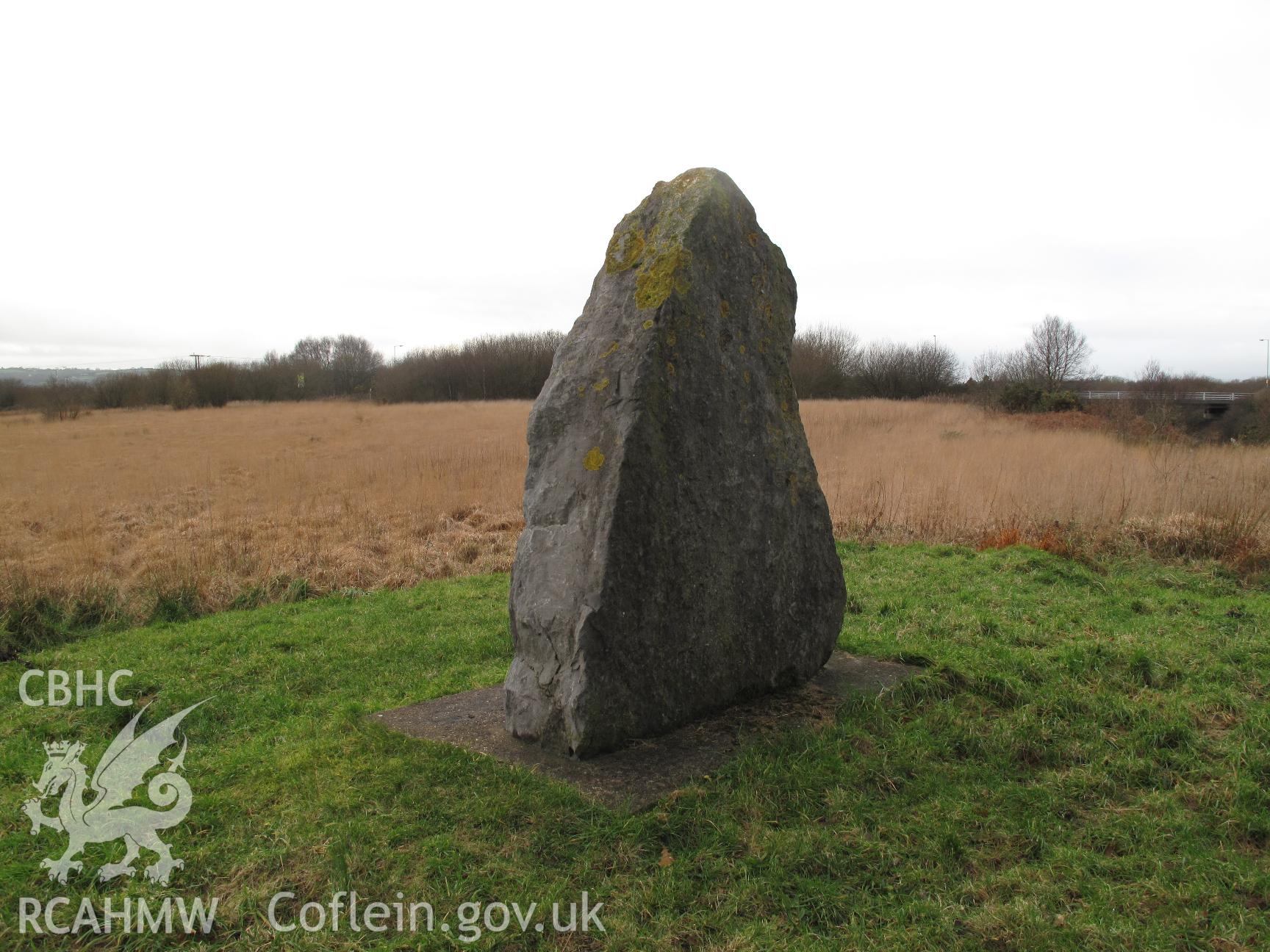 Battle of Gower Monument stone from the northeast, taken by Brian Malaws on 21 Dcember 2011.