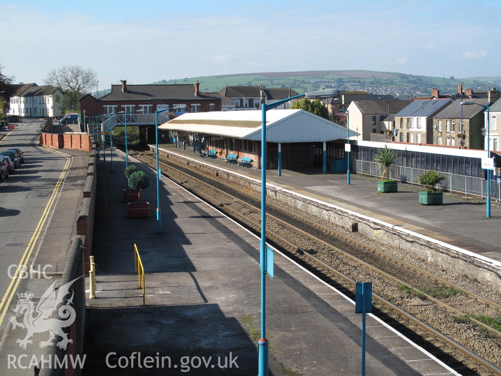 General view of Caerphilly Railway Station from the east.