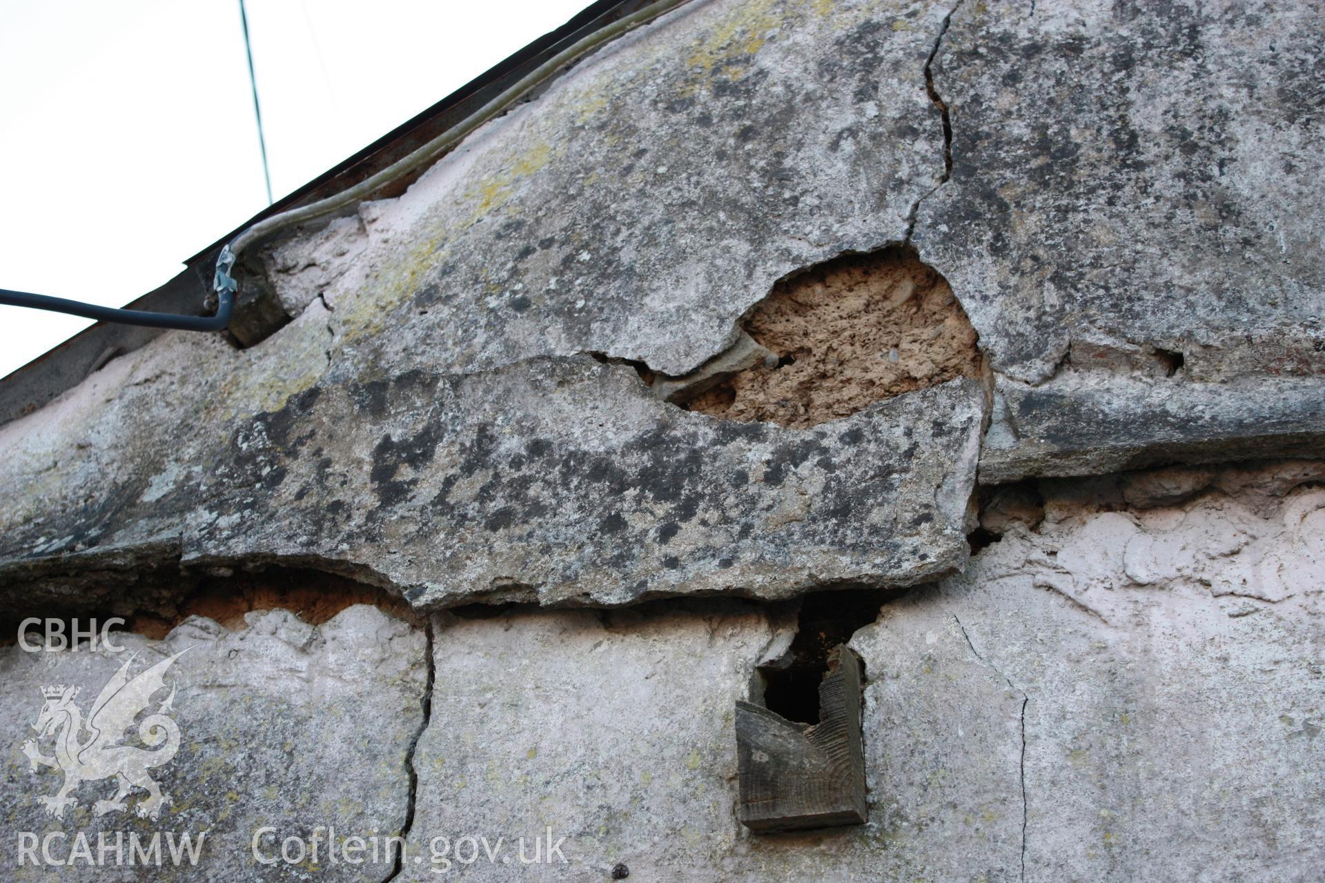 Exterior, north-east gable-end, showing clay detail.