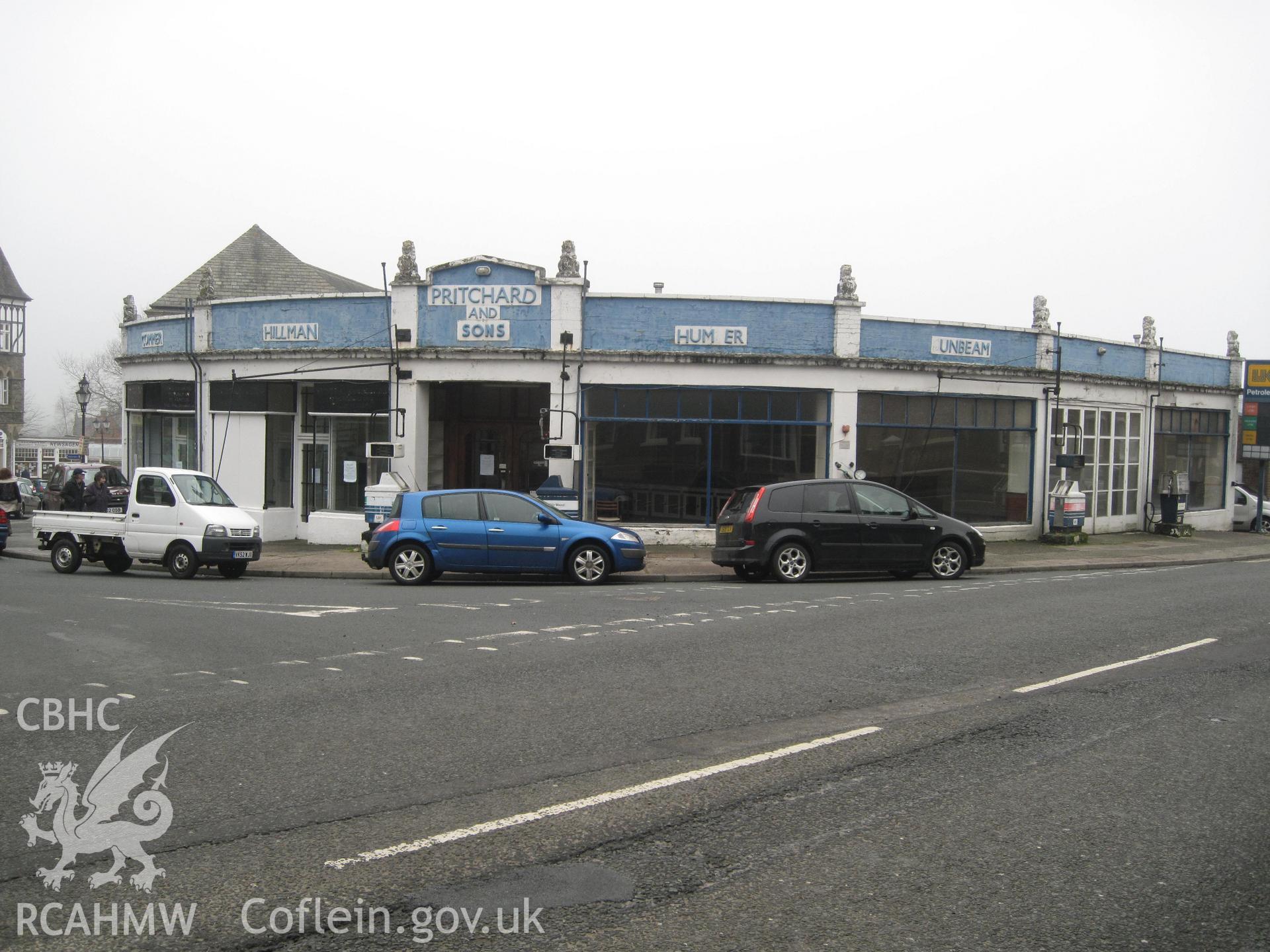 General view of Pritchard's Garage, Llandrindod Wells, from the southeast.