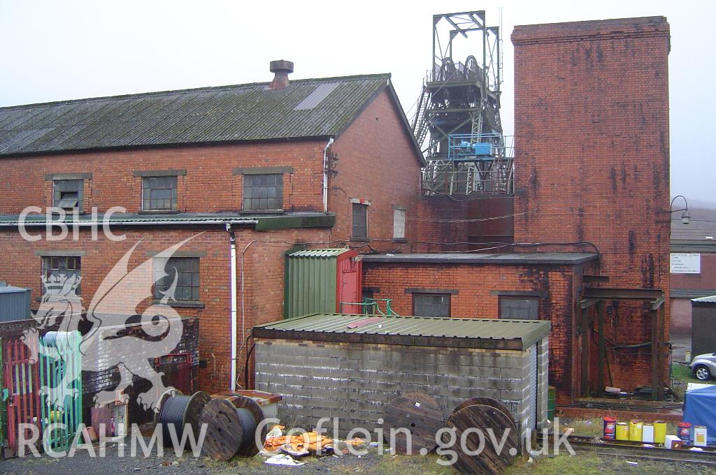 Tower Colliery winder and old fan house from the northeast, taken by Brian Malaws on 14 January 2008.