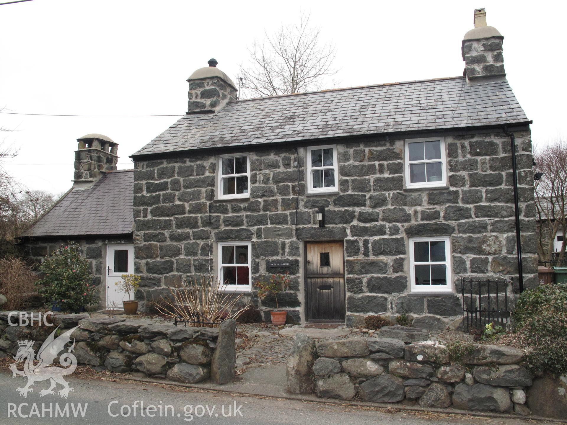 Melin Rhyd-y-benllig Mill Cottage from the south, taken by Brian Malaws on 13 March 2010.