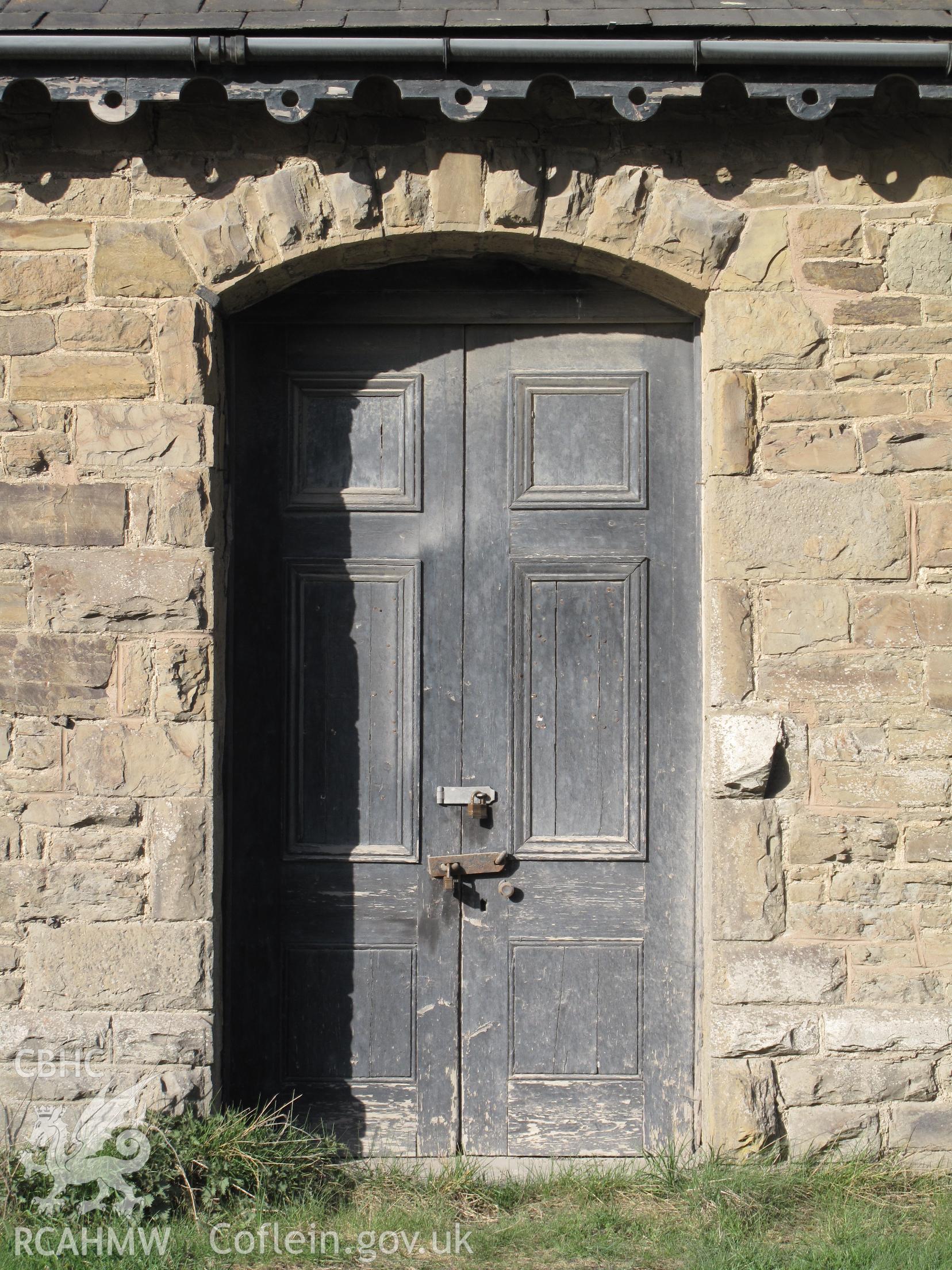 Detail of doorway, Stanner Railway Station main building.