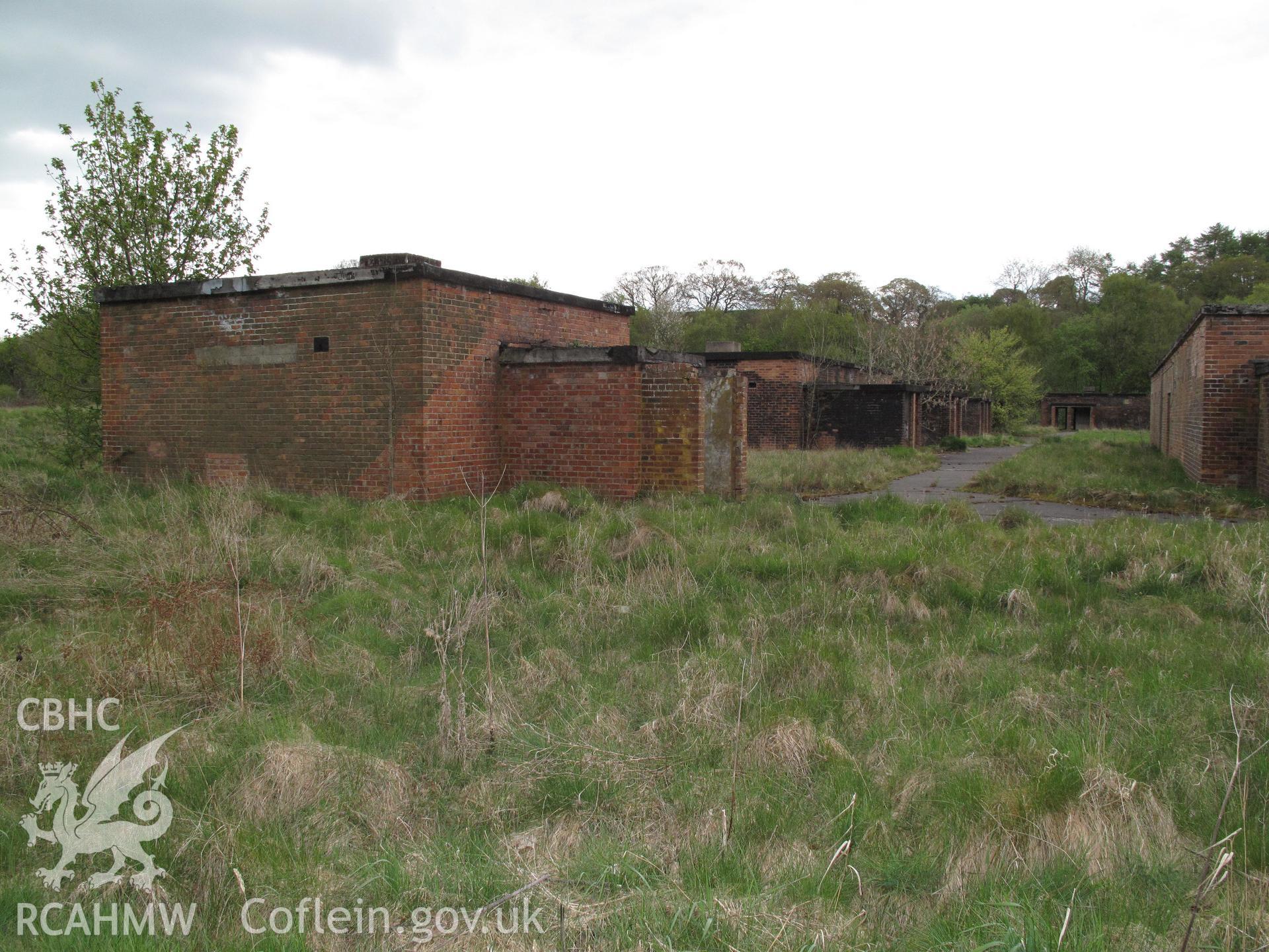 Weapons receipt buildings, Valley Works, Rhydymwyn, from the southwest, taken by Brian Malaws on 29 April 2009.