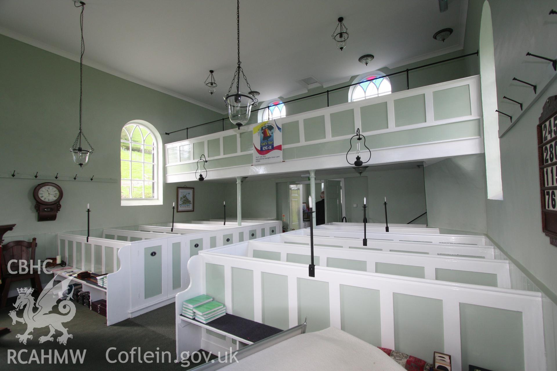 Interior, view of gallery & groundfloor box pews