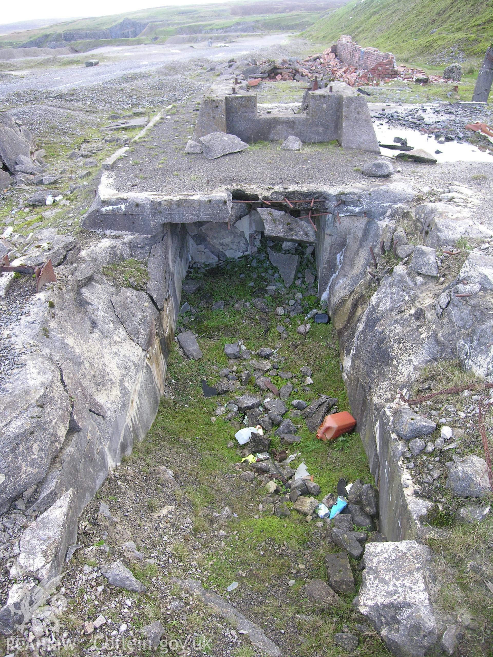 Digital colour photograph of Cwar yr Hendre building platform V taken on 24/10/2006 by R.A. Hayman during th Cefn yr Ystrad Upland Survey undertaken by Hayman and Horton.