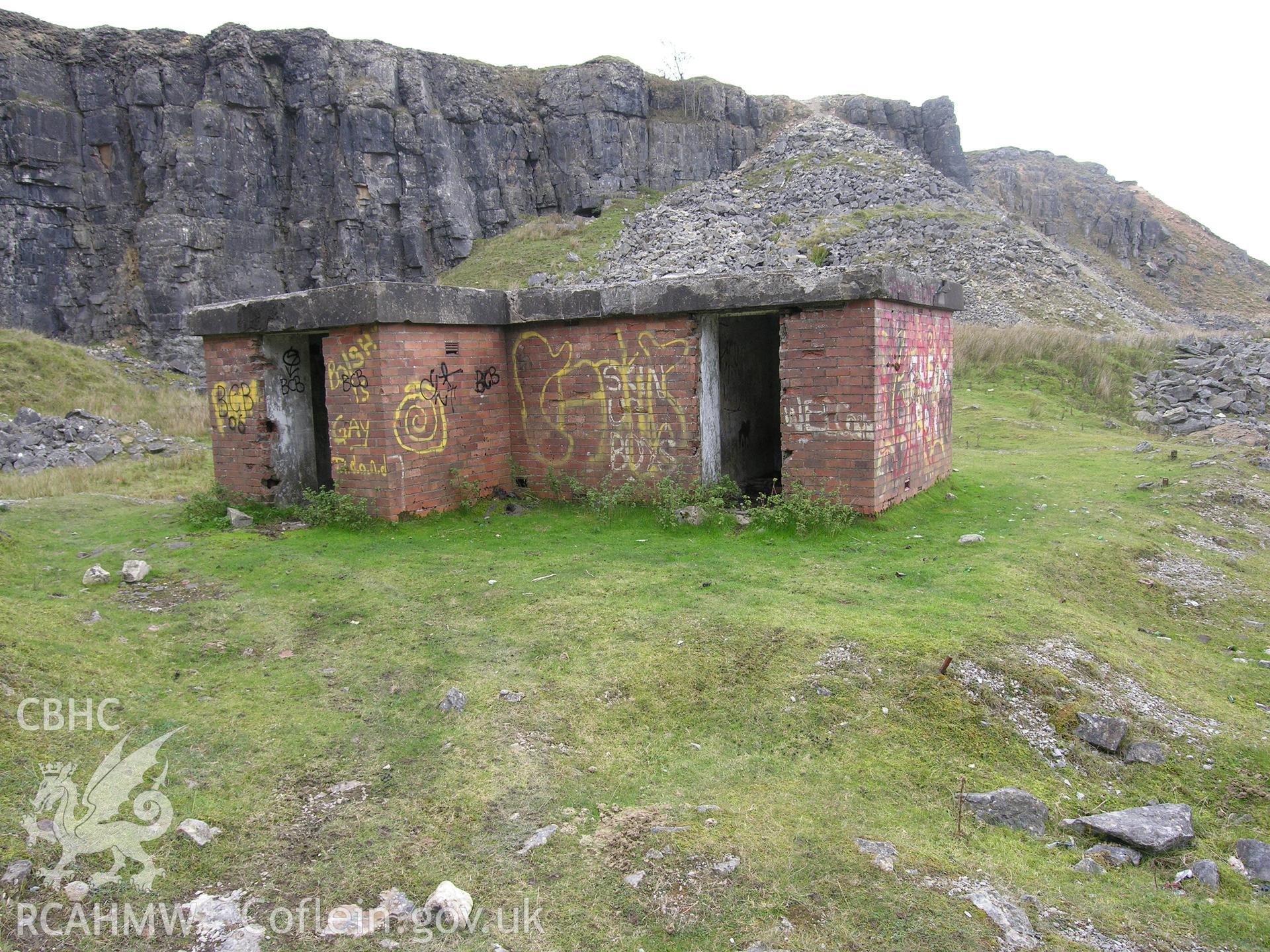Digital colour photograph of Cwar yr Hendre explosives store taken on 08/10/2006 by R.A. Hayman during th Cefn yr Ystrad Upland Survey undertaken by Hayman and Horton.