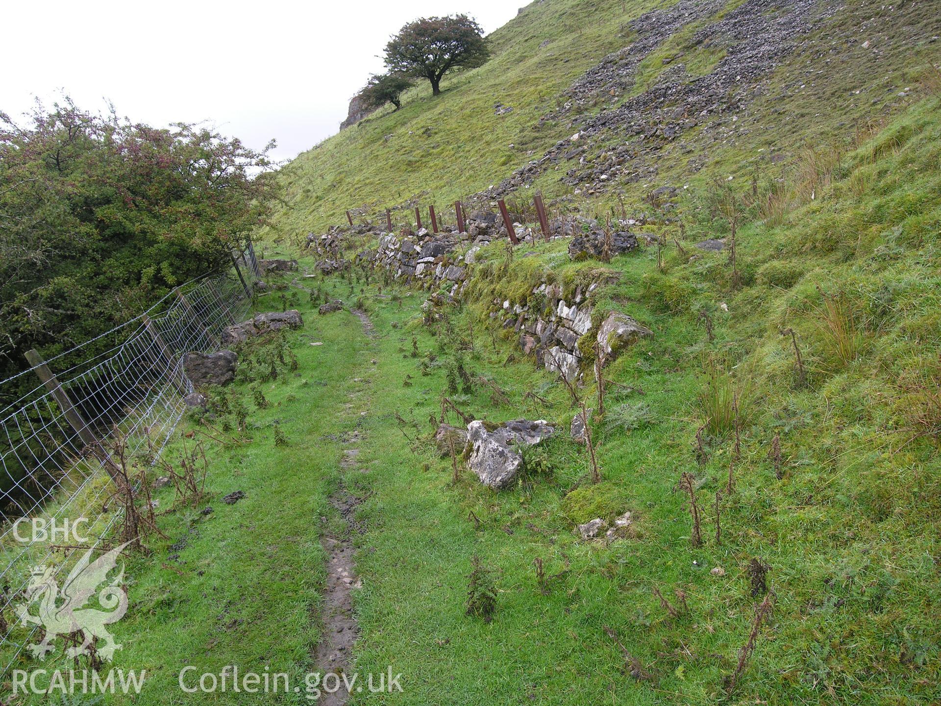 Digital colour photograph of Bryn Oer tramroad at Blaen-Dyffryn Crawnon taken on 28/09/2006 by R.A. Hayman during th Cefn yr Ystrad Upland Survey undertaken by Hayman and Horton.