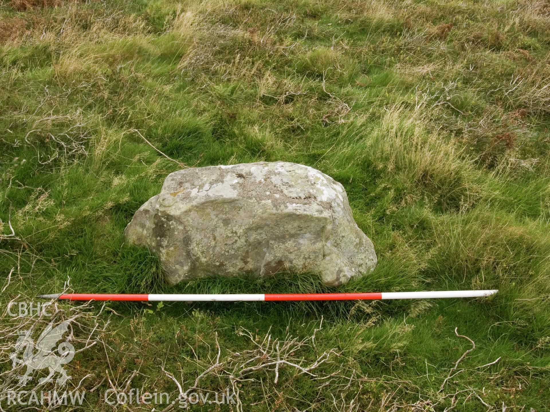 Digital colour photograph of Moel Dywyll stone II taken on 12/10/2007 by R. Hayman during the Clwydian Hills Upland Survey undertaken by Hayman and Horton.