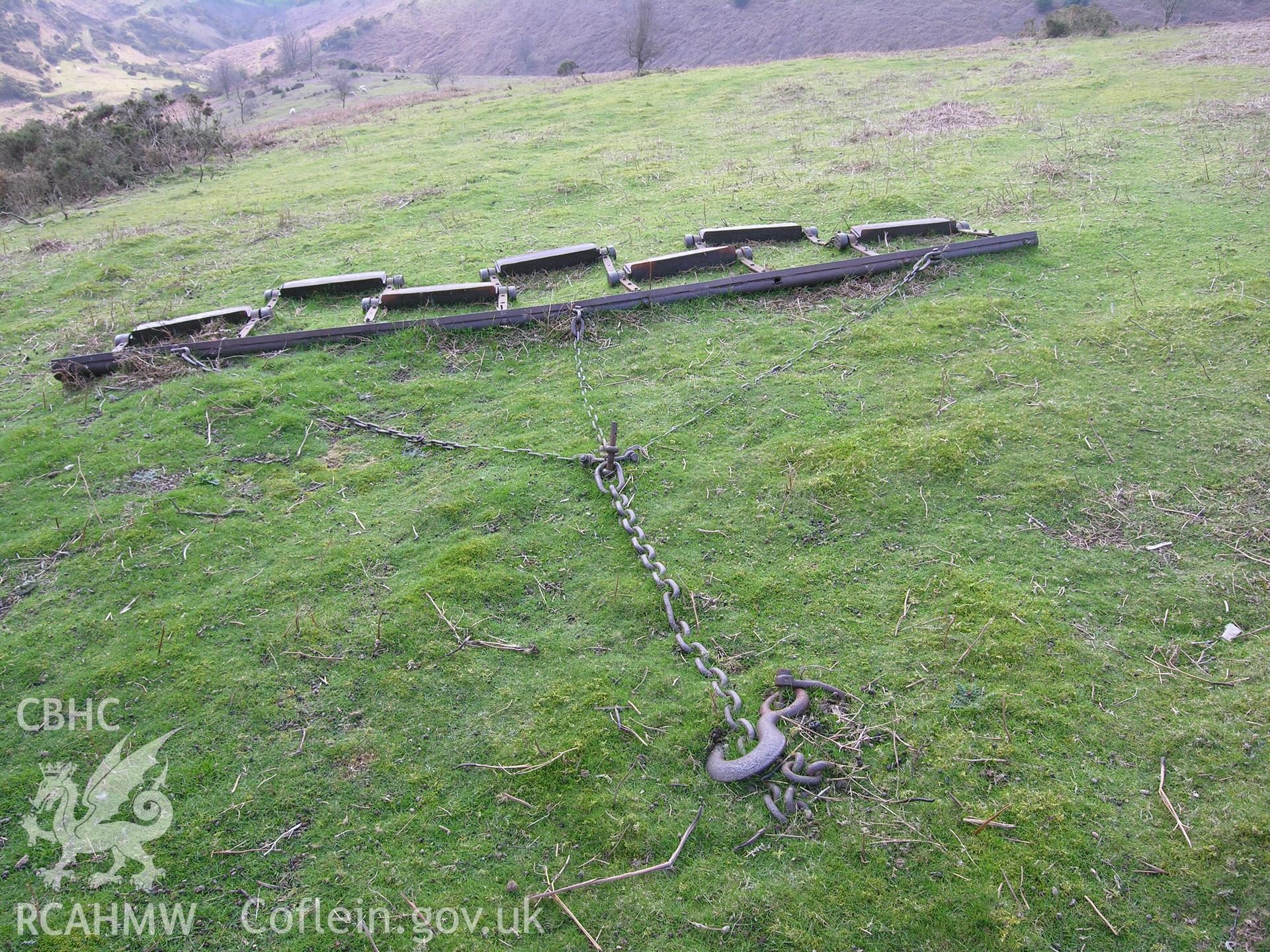 Digital colour photograph of Moel y Gaer bracken roller taken on 31/03/2007 by R. Hayman during the Clwydian Hills Upland Survey undertaken by Hayman and Horton.