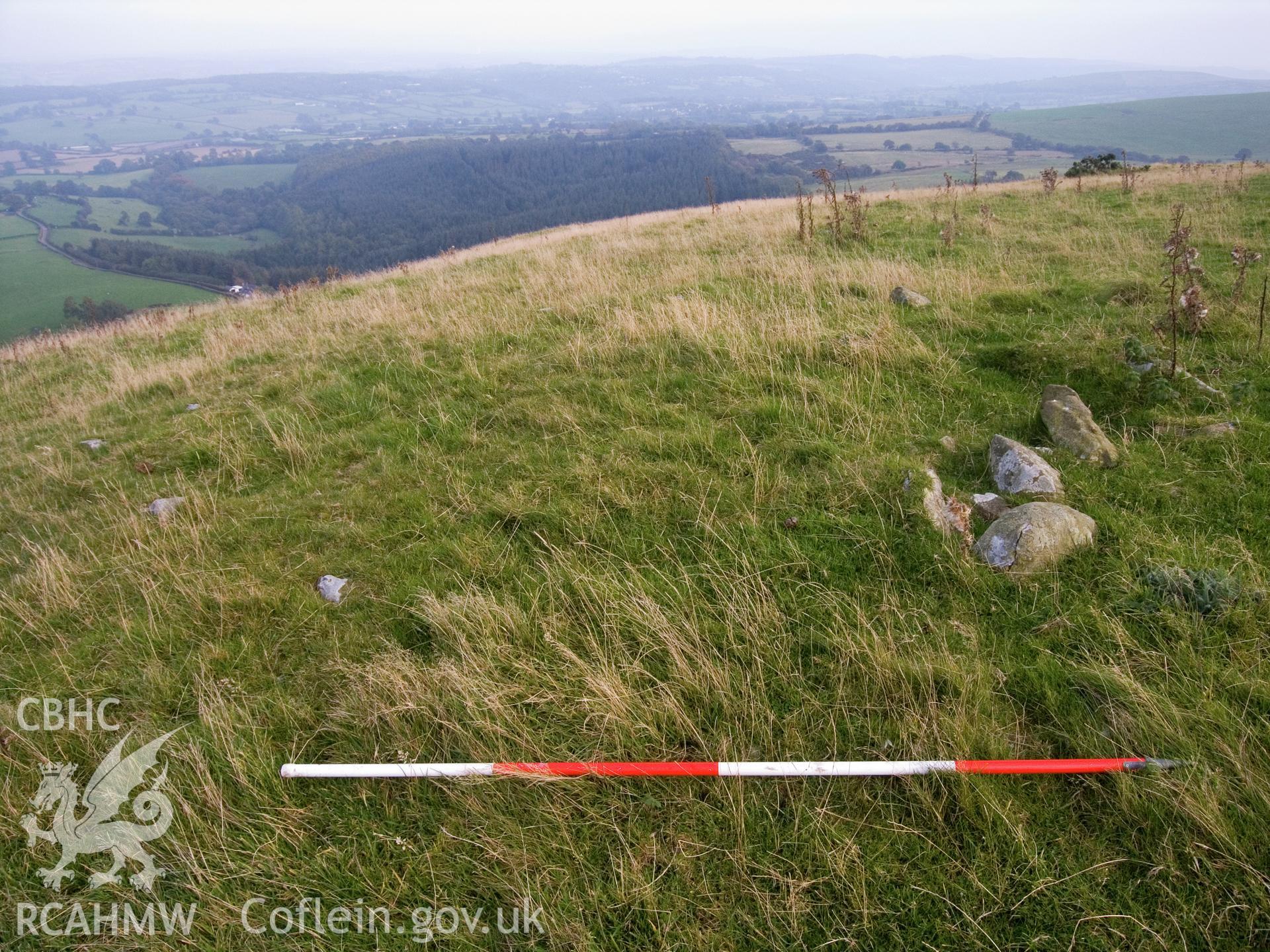 Digital colour photograph of Moel Plas-yw cairn II taken on 08/10/2007 by R. Hayman during the Clwydian Hills Upland Survey undertaken by Hayman and Horton.