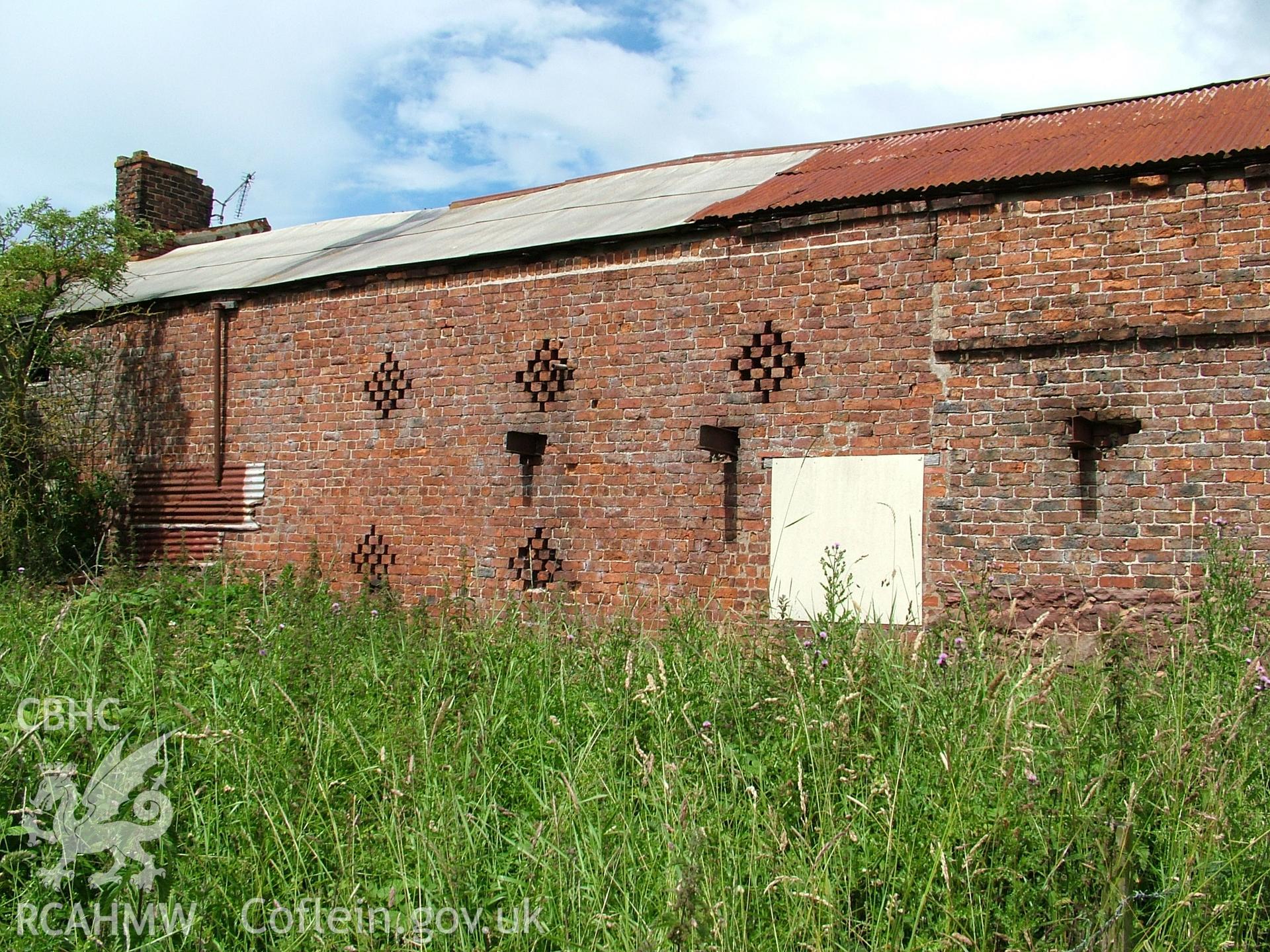 Colour digital photograph showing an elevation view of Crab Mill, Ruabon.