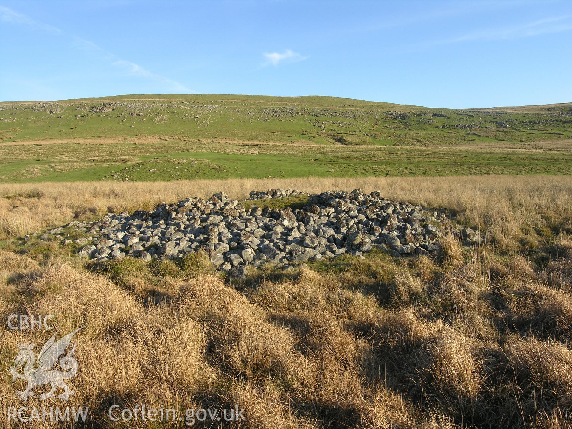 Digital colour photograph of Cwm Criban Cairn taken on 24/10/2006 by R.A. Hayman during th Cefn yr Ystrad Upland Survey undertaken by Hayman and Horton.